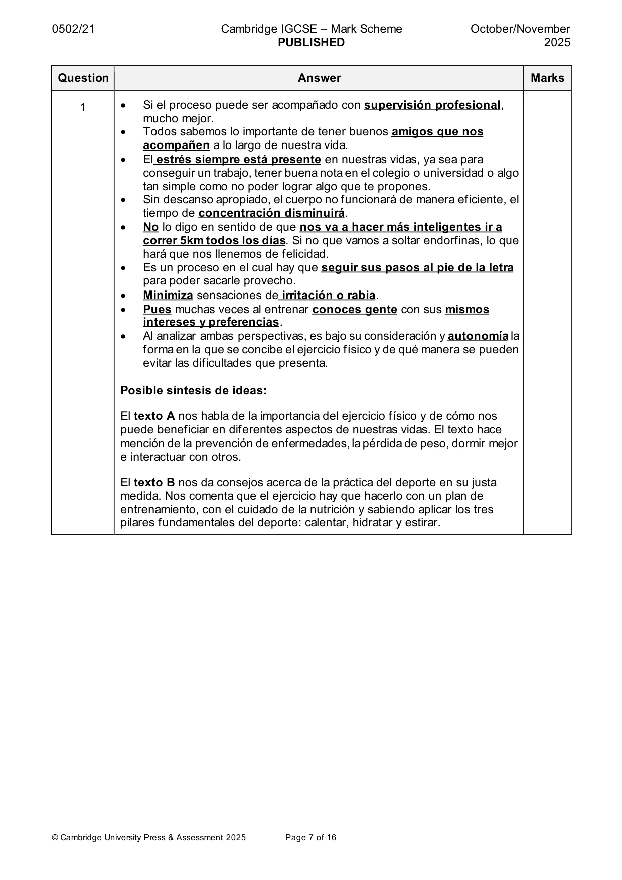 Mark scheme, page 7 of 16