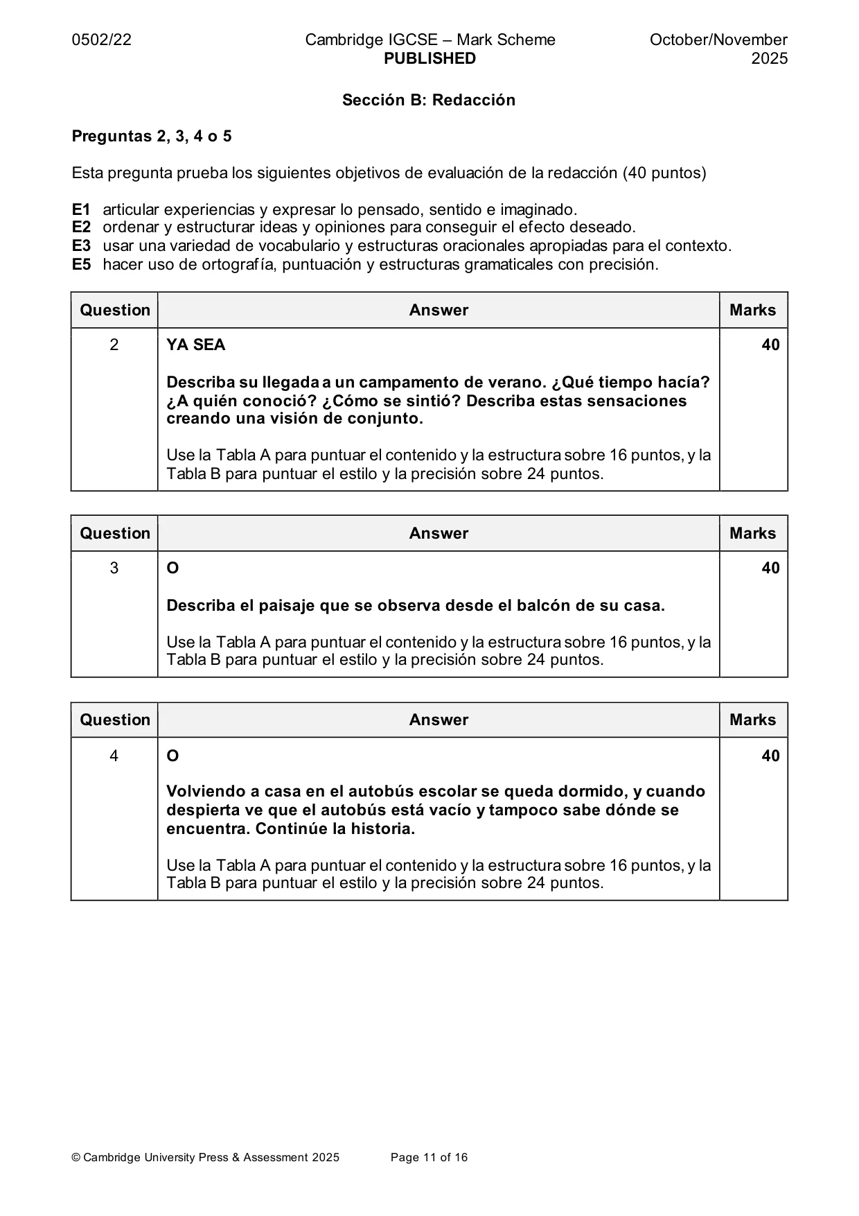 Mark scheme, page 11 of 16