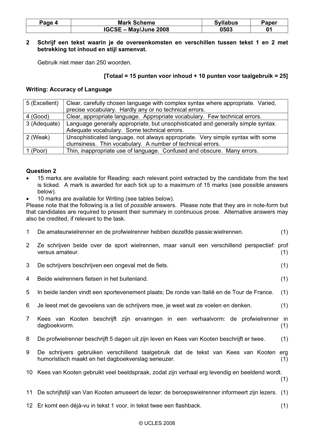 Mark scheme, page 4 of 7