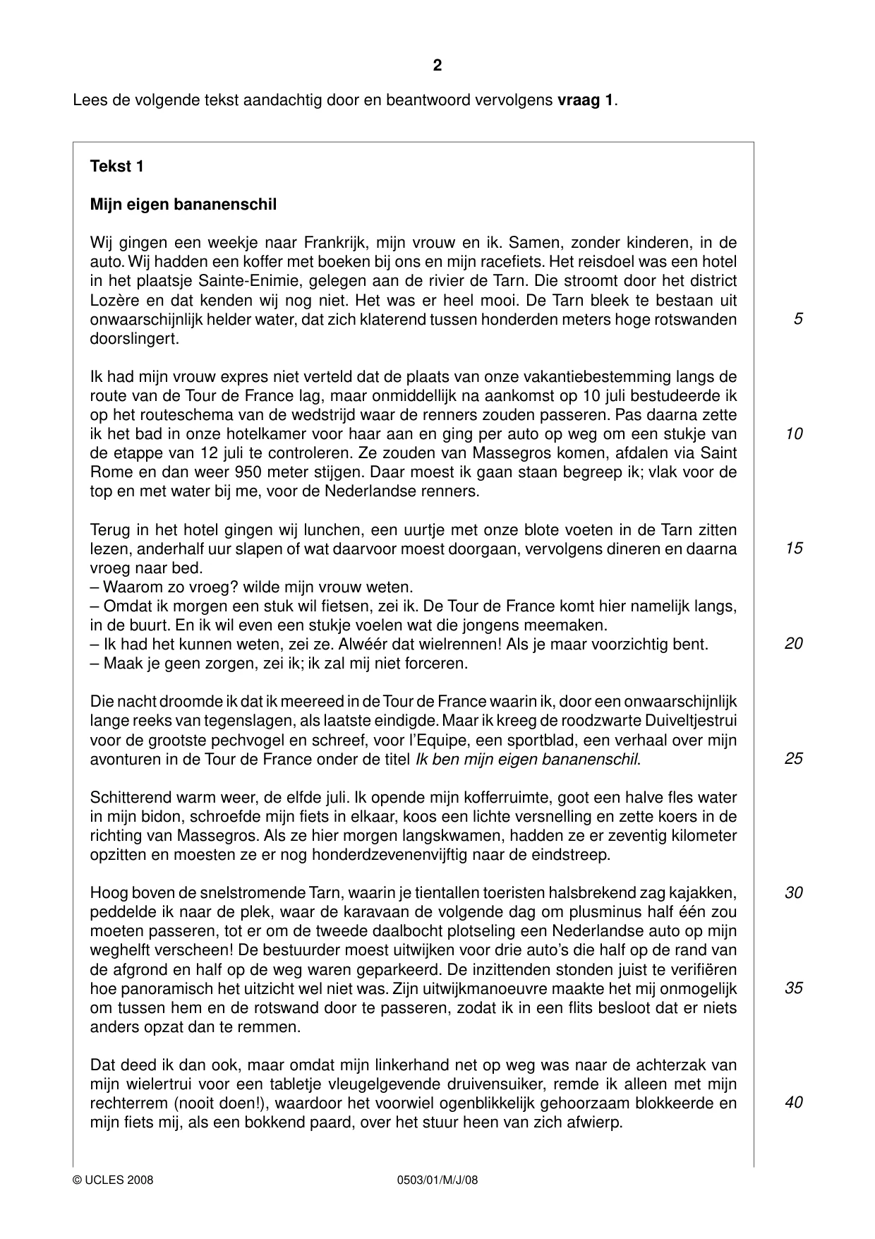Cambridge IGCSE Dutch - First Language 0503 2008 May/June Paper 1 · Variant 1 question paper, page 2 of 8