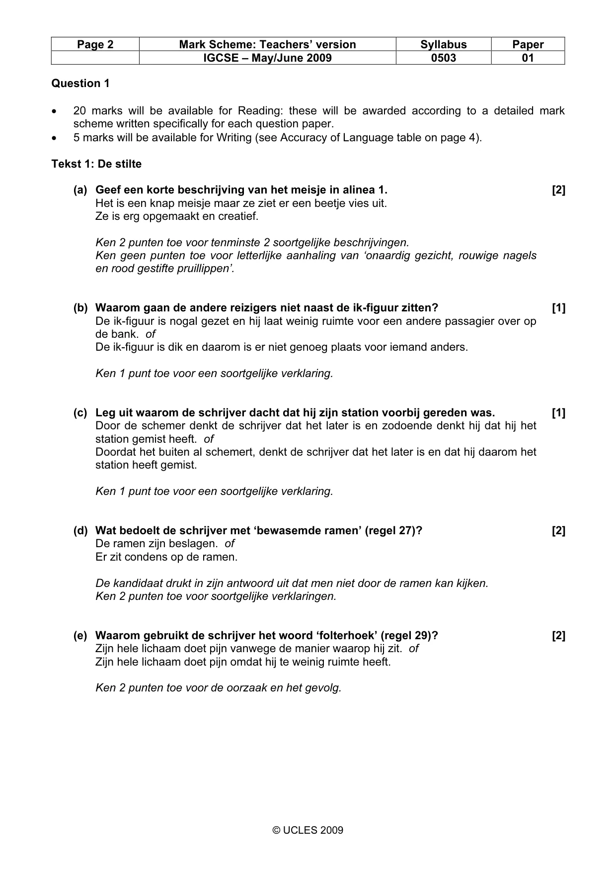 Mark scheme, page 2 of 6