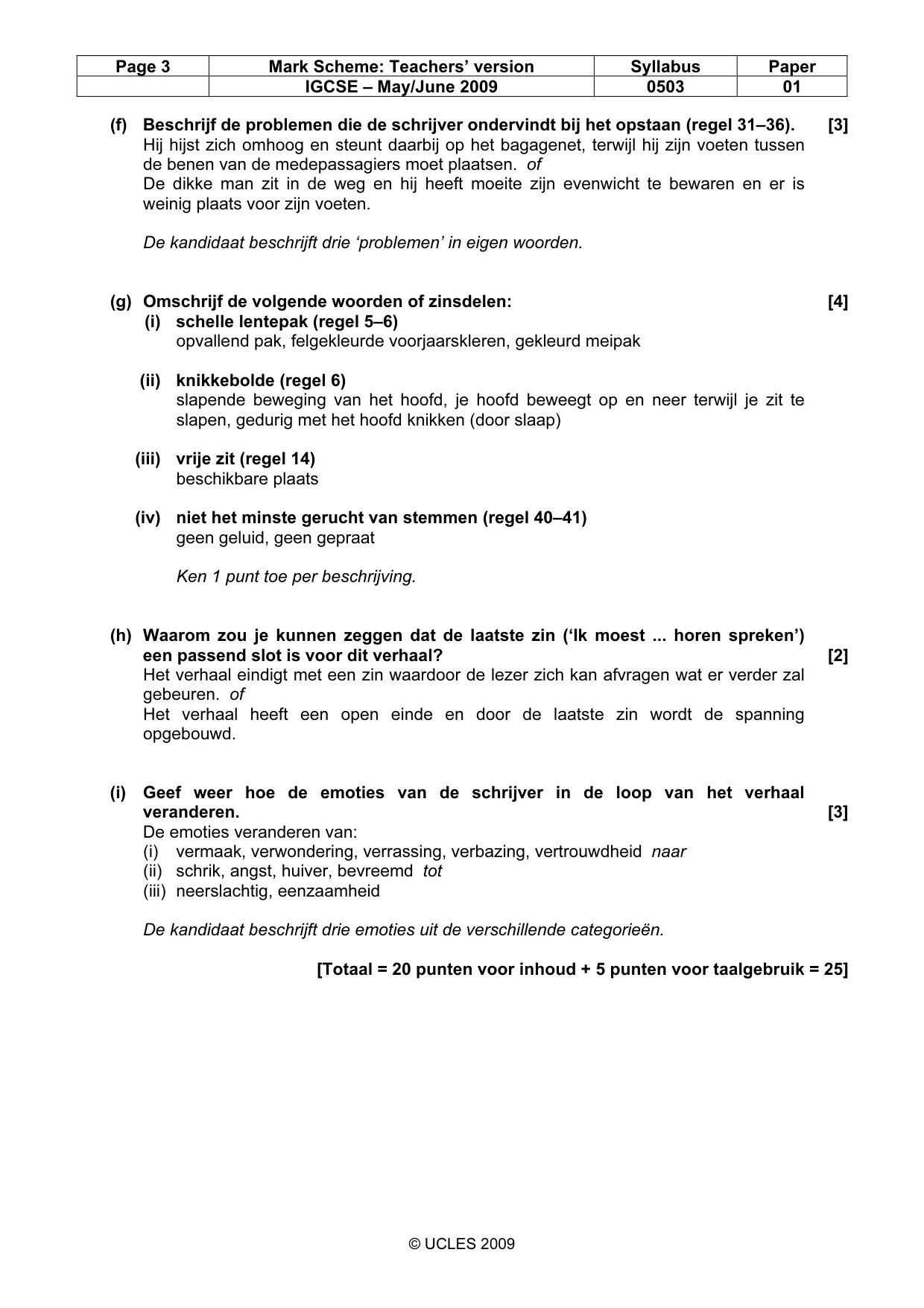 Mark scheme, page 3 of 6