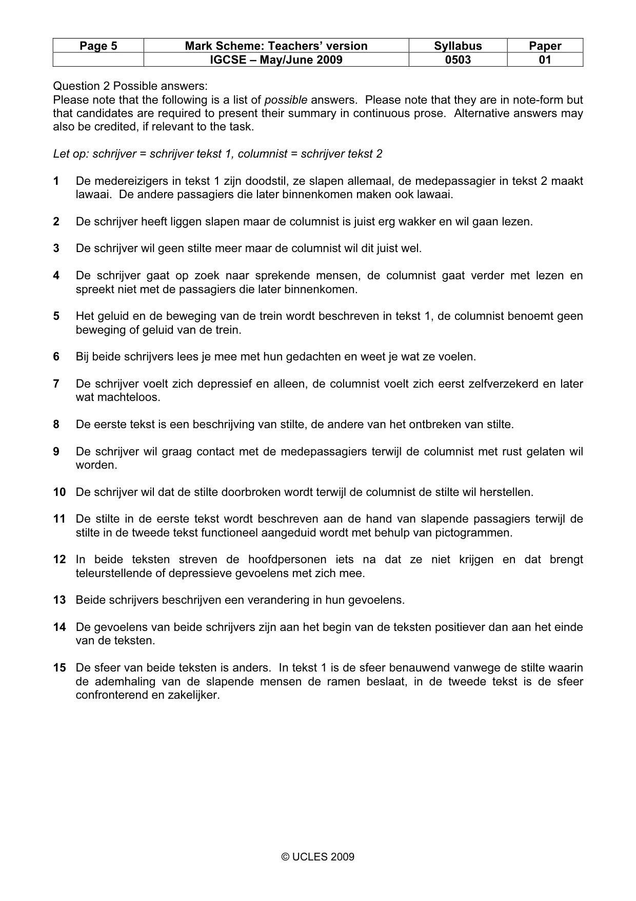 Mark scheme, page 5 of 6