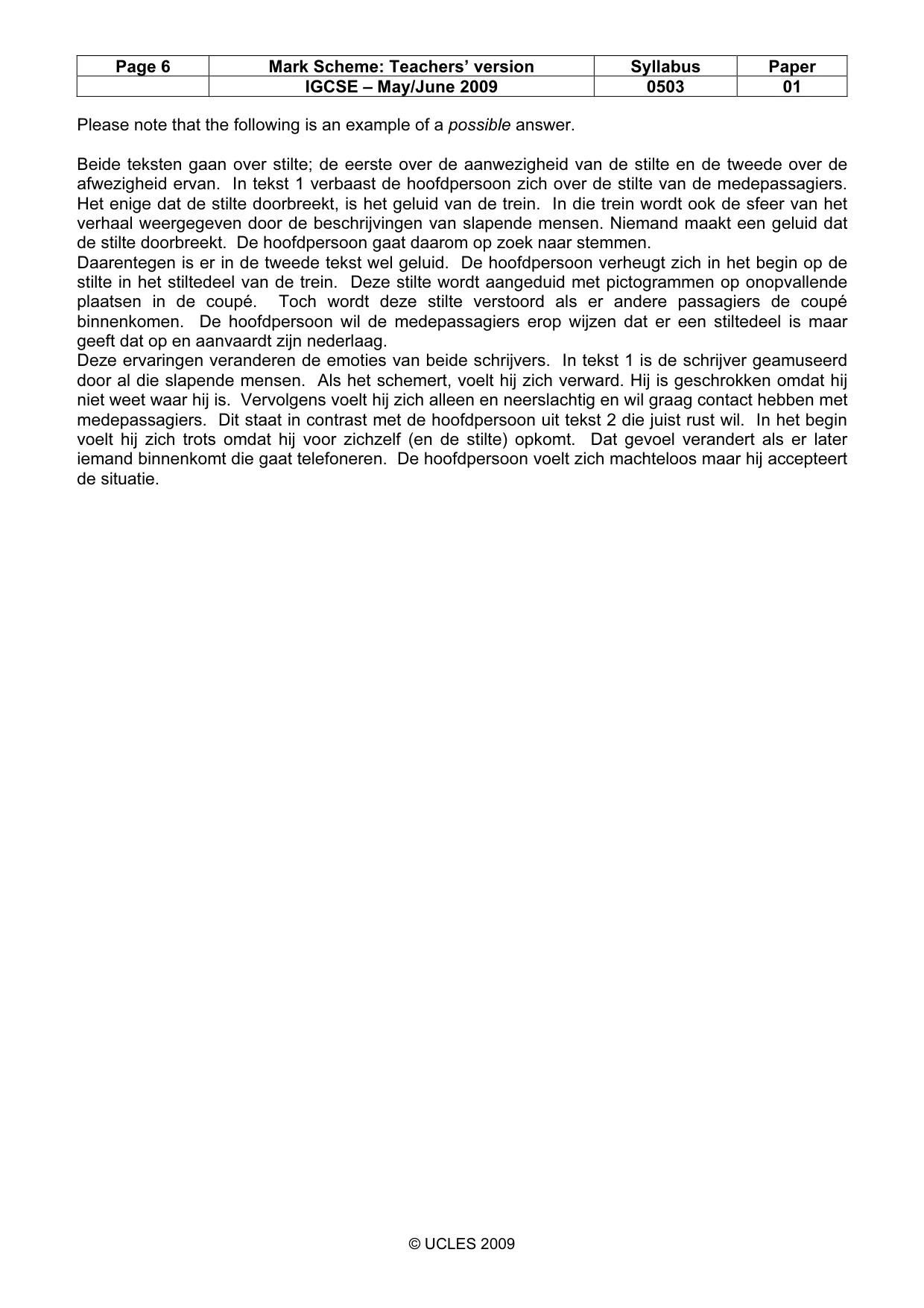 Mark scheme, page 6 of 6
