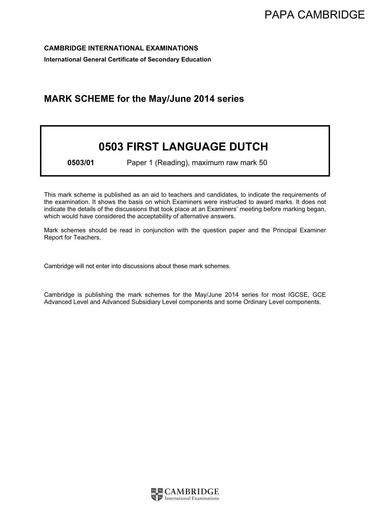 Mark scheme, page 1 of 4