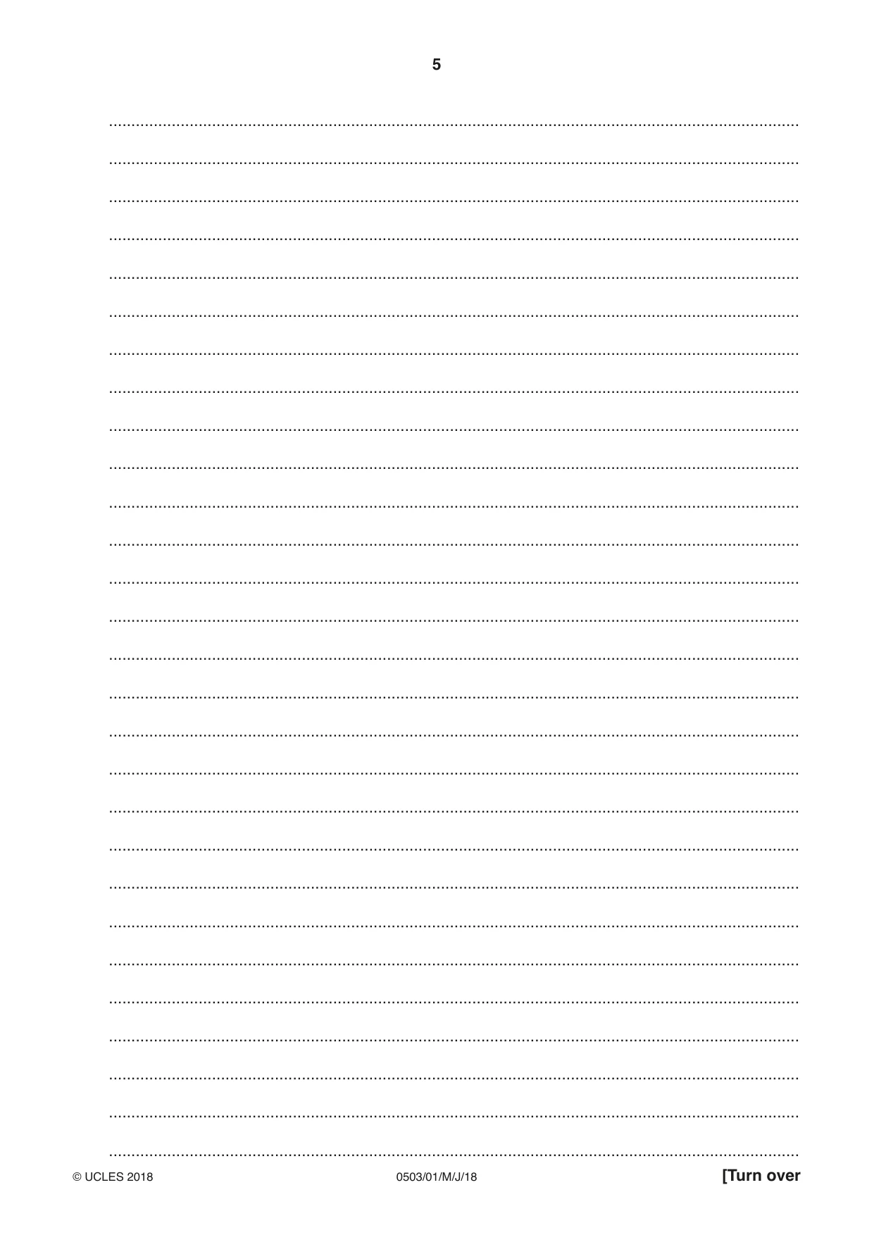 Cambridge IGCSE Dutch - First Language 0503 2018 May/June Paper 1 · Variant 0 question paper, page 5 of 8