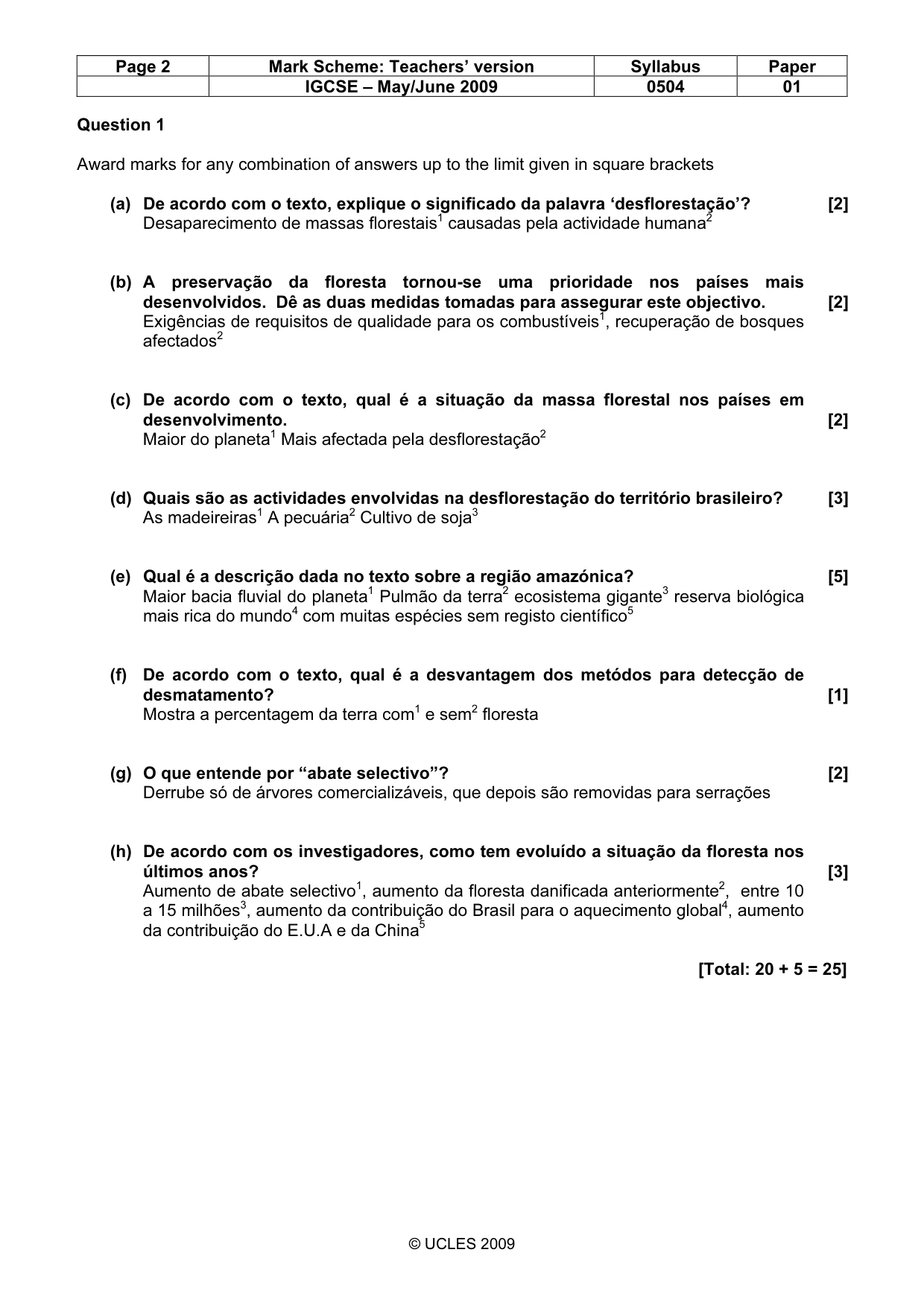 Mark scheme, page 2 of 4