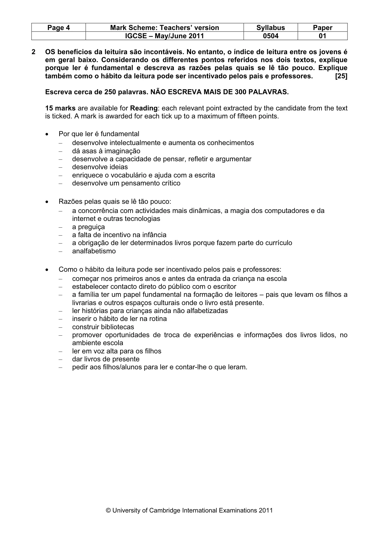 Mark scheme, page 4 of 5