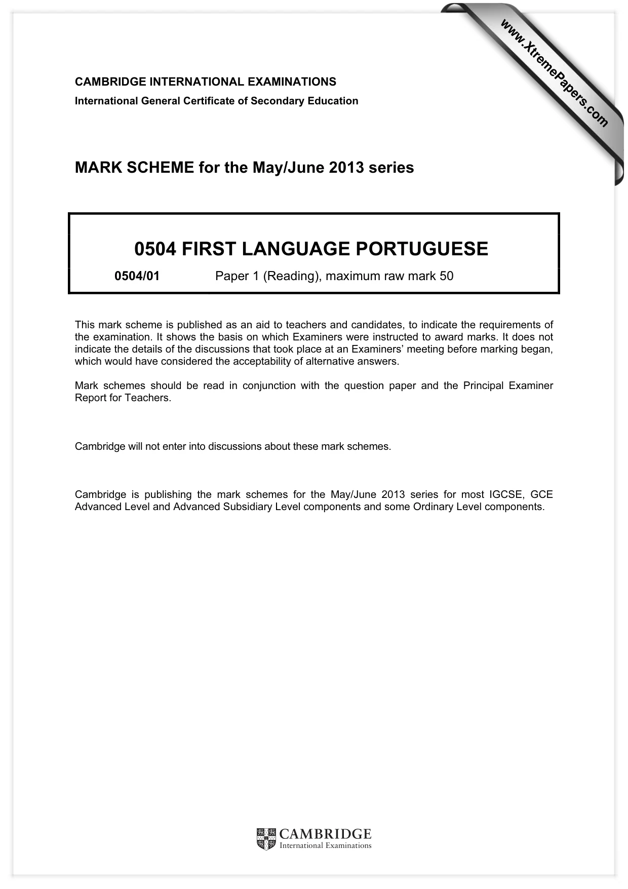 Mark scheme, page 1 of 5