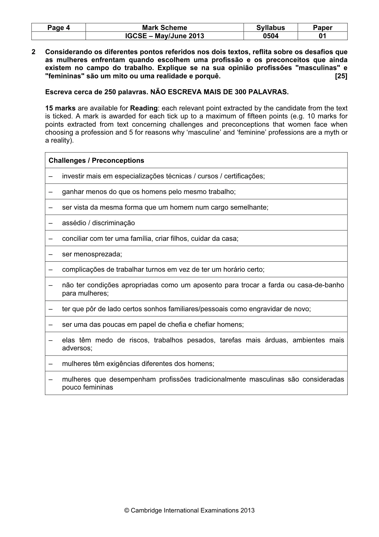 Mark scheme, page 4 of 5