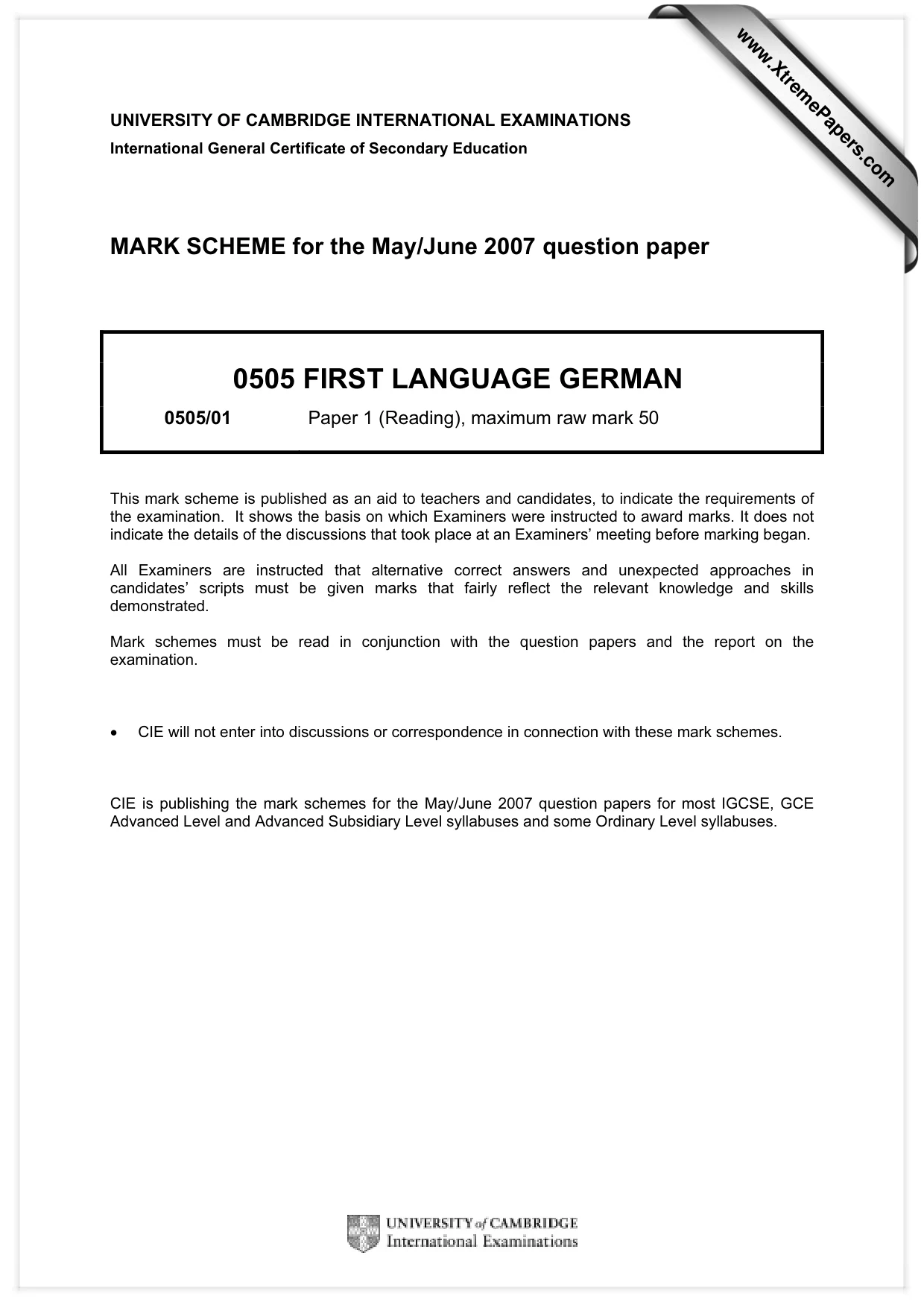 Mark scheme, page 1 of 4