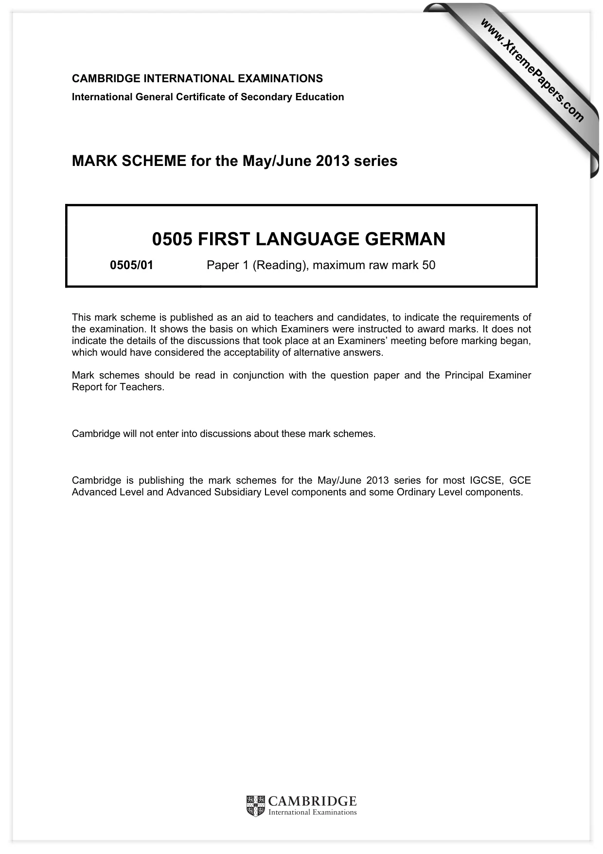 Mark scheme, page 1 of 5