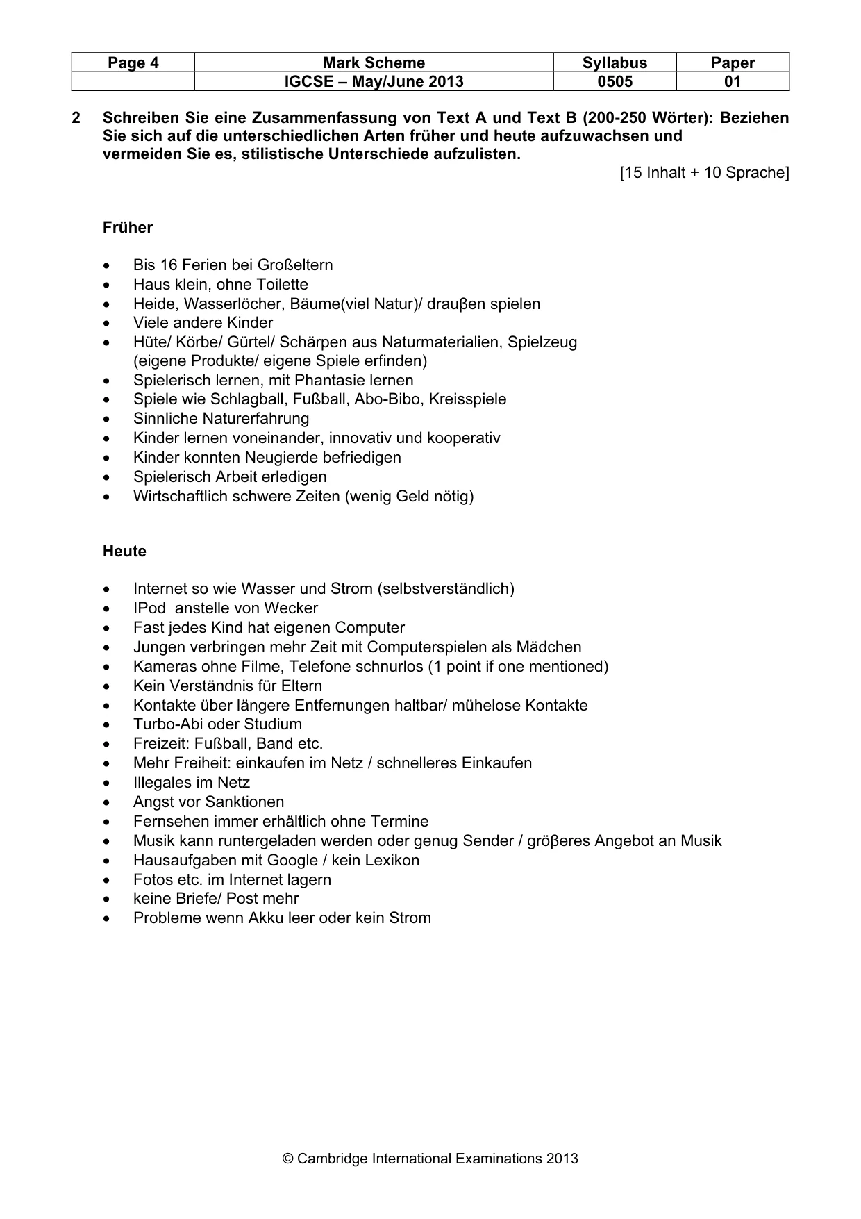 Mark scheme, page 4 of 5