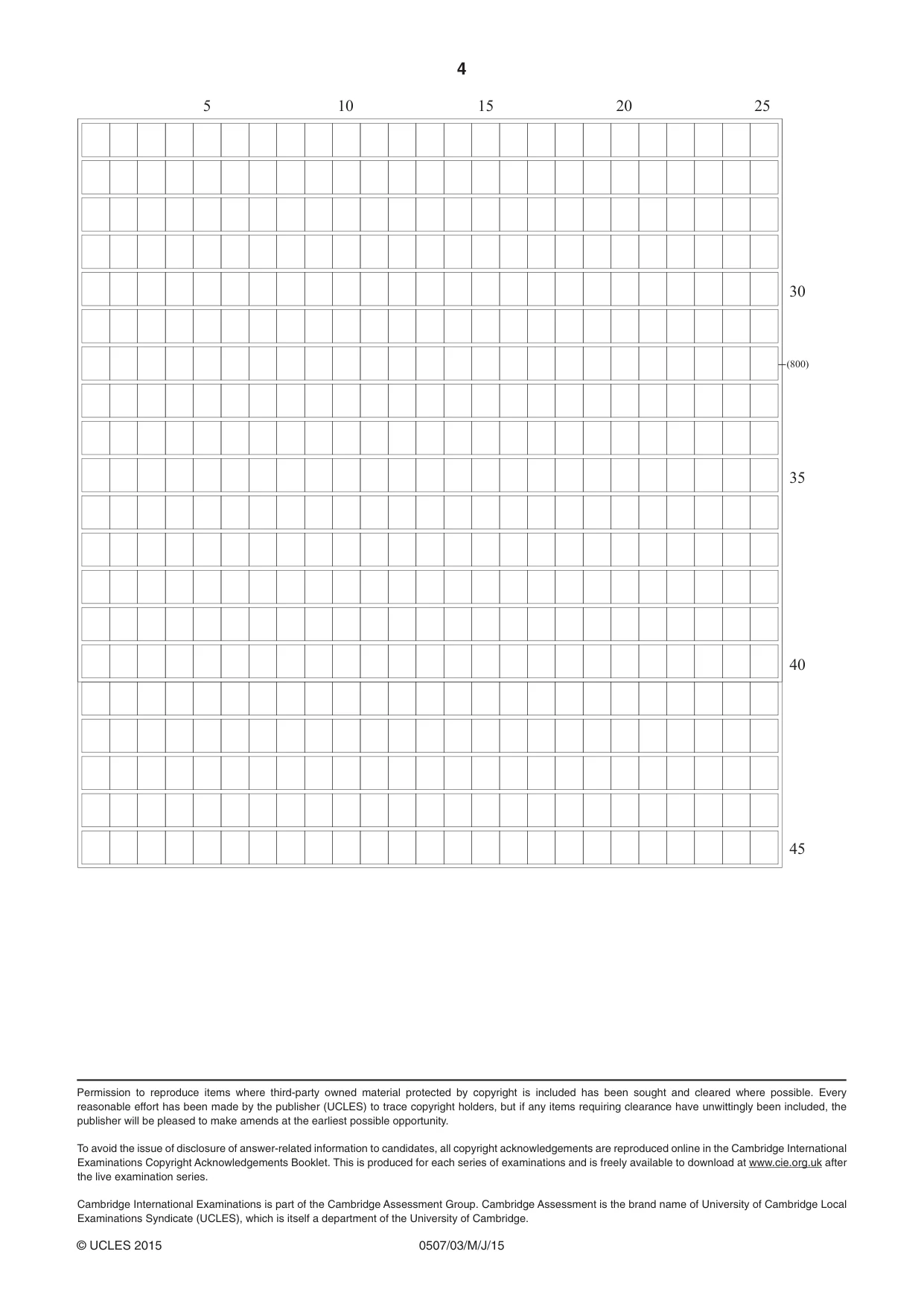 Cambridge IGCSE Japanese - First Language 0507 2015 May/June Paper 3 · Variant 1 question paper, page 4 of 4