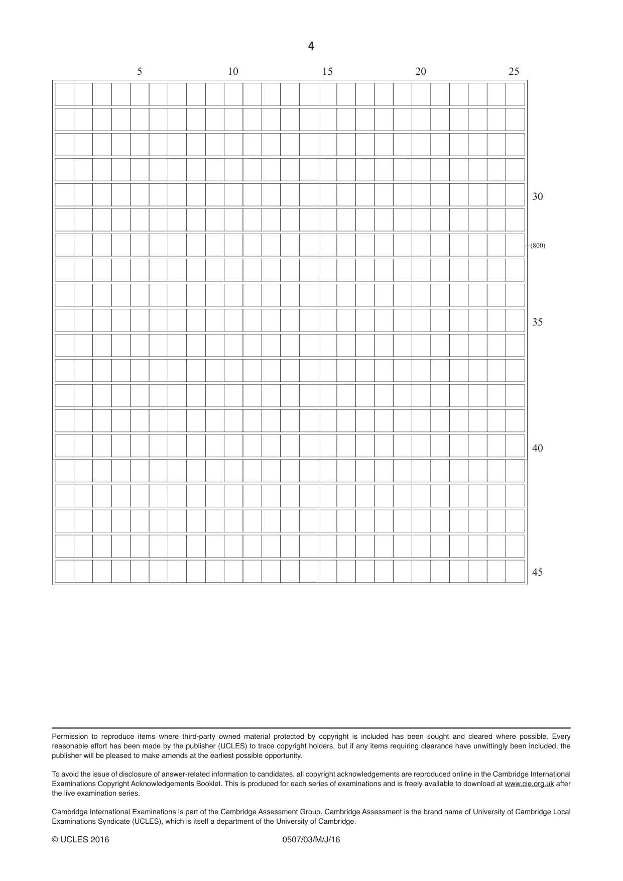 Cambridge IGCSE Japanese - First Language 0507 2016 May/June Paper 3 · Variant 0 question paper, page 4 of 4