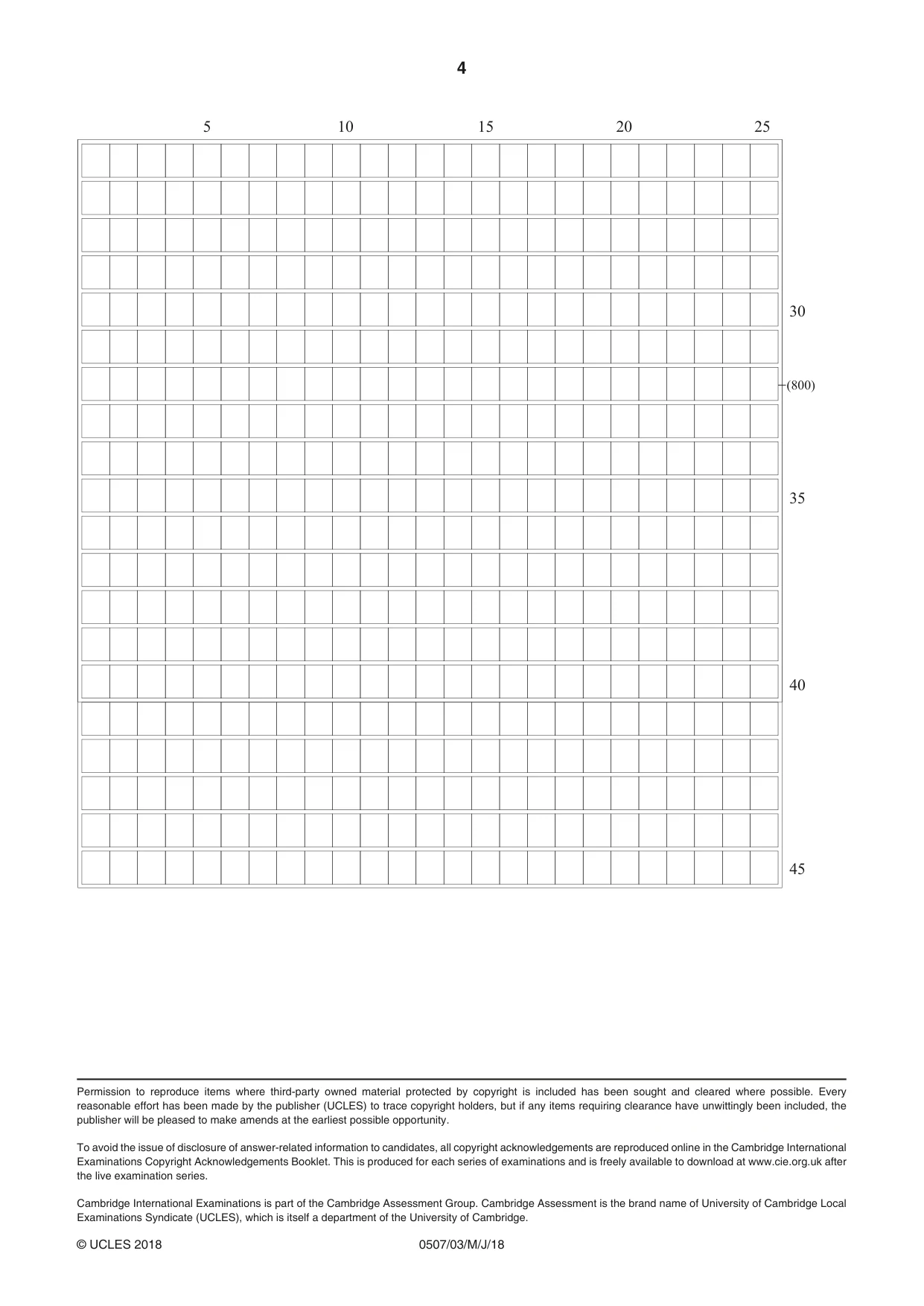 Cambridge IGCSE Japanese - First Language 0507 2018 May/June Paper 3 · Variant 0 question paper, page 4 of 4