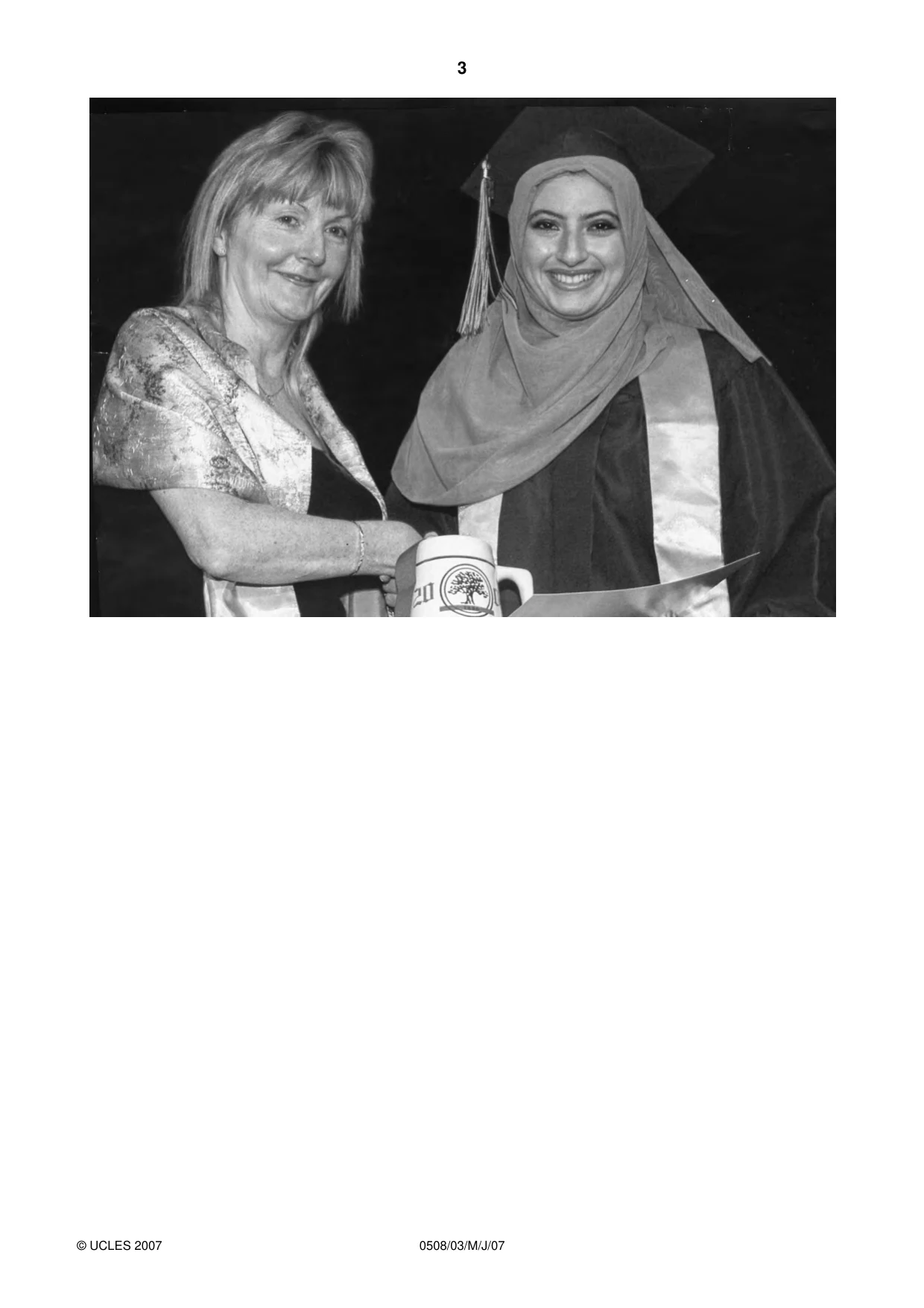 Cambridge IGCSE Arabic - First Language 0508 2007 May/June Paper 3 · Variant 1 question paper, page 3 of 4