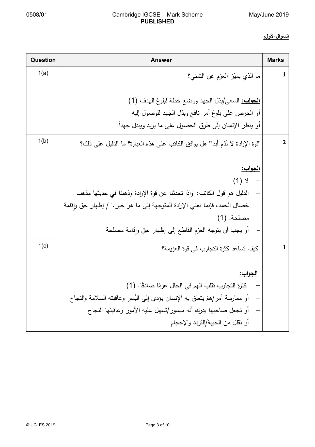 Mark scheme, page 3 of 10