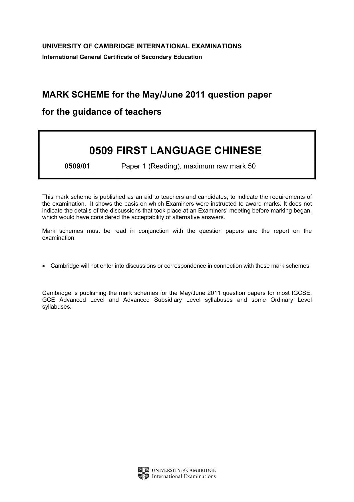 Mark scheme, page 1 of 4