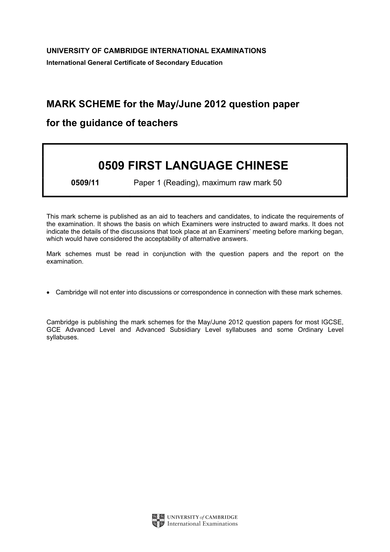 Mark scheme, page 1 of 4