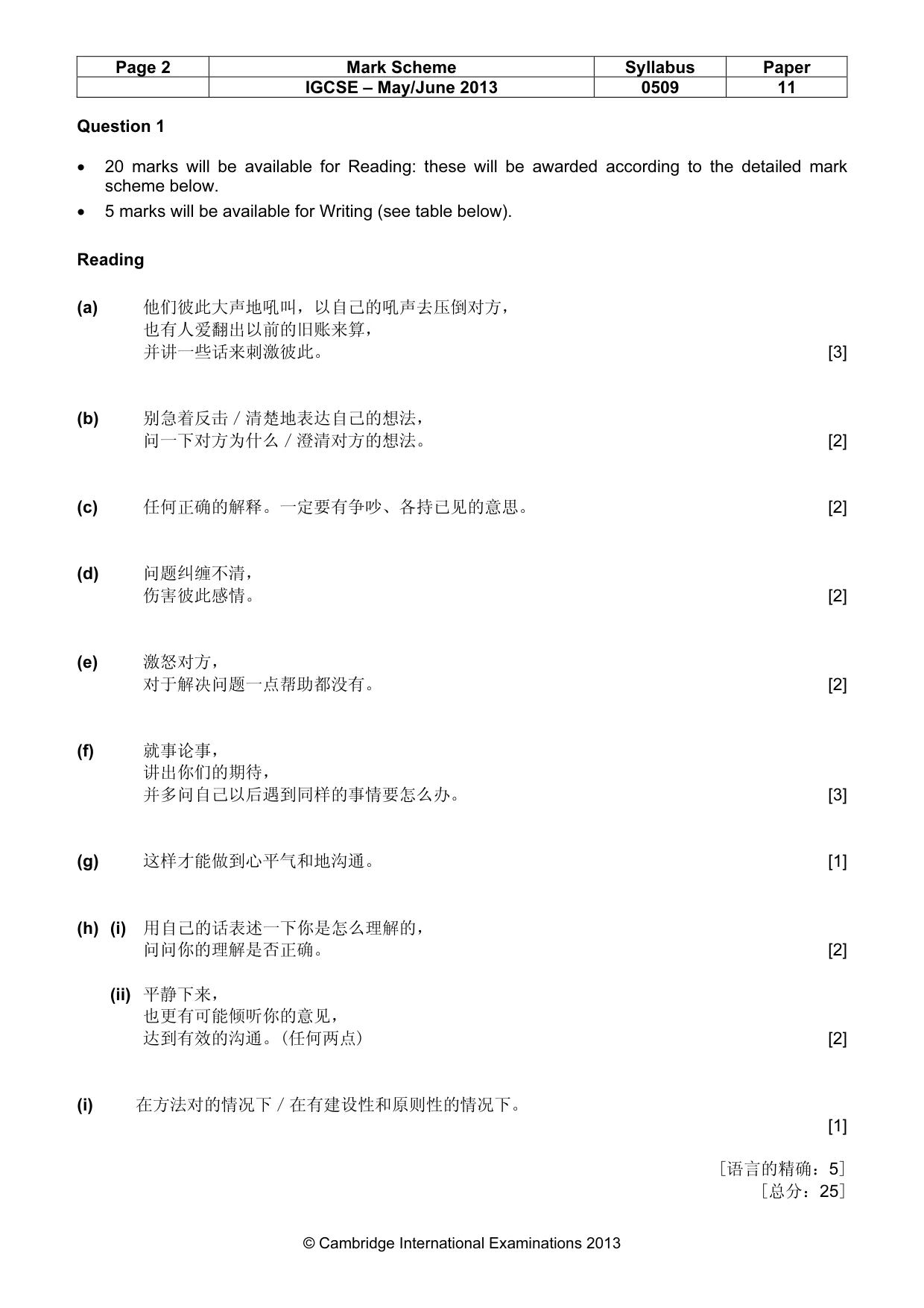 Mark scheme, page 2 of 4