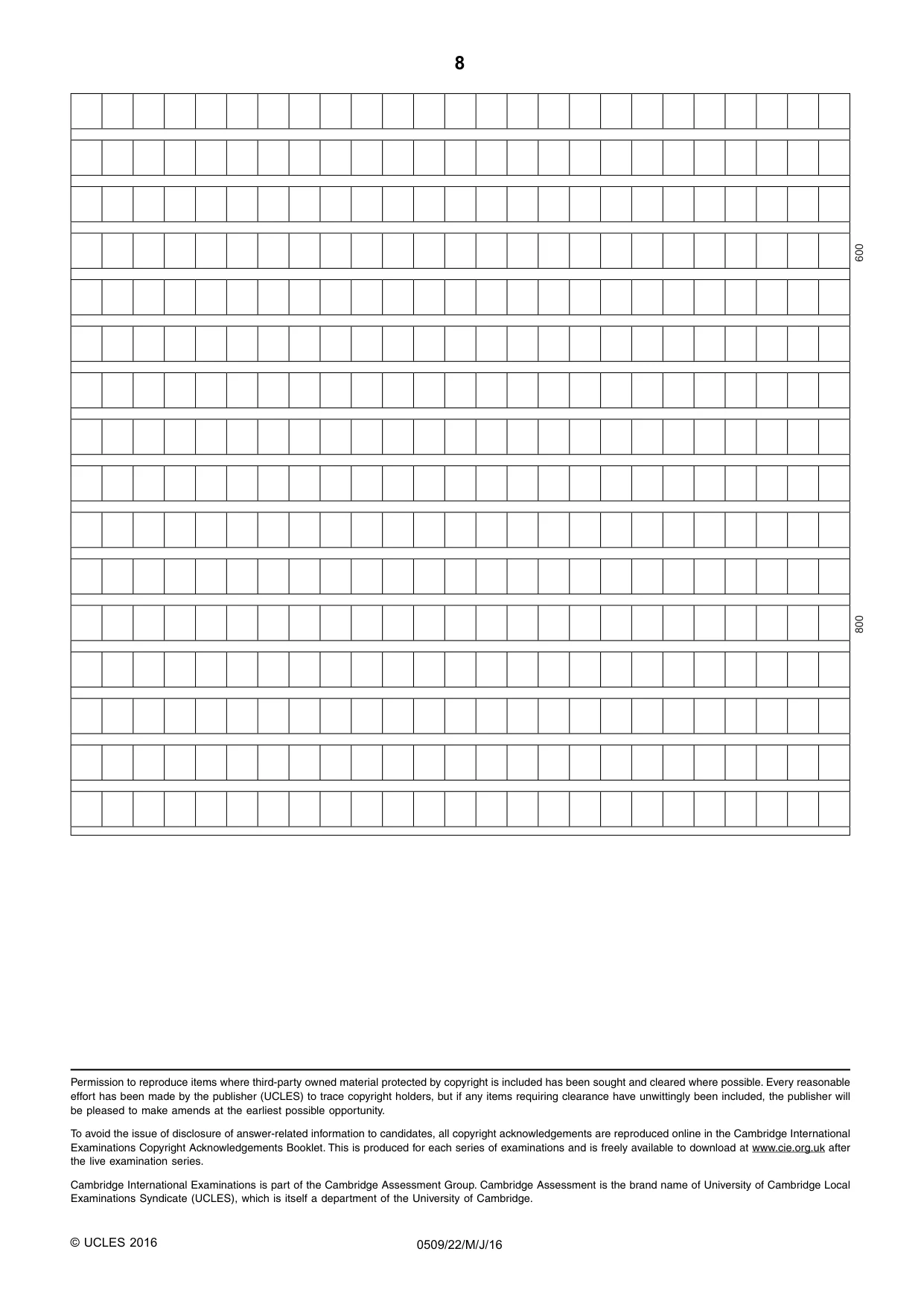 Cambridge IGCSE Chinese - First Language 0509 2016 May/June Paper 2 · Variant 2 question paper, page 8 of 8