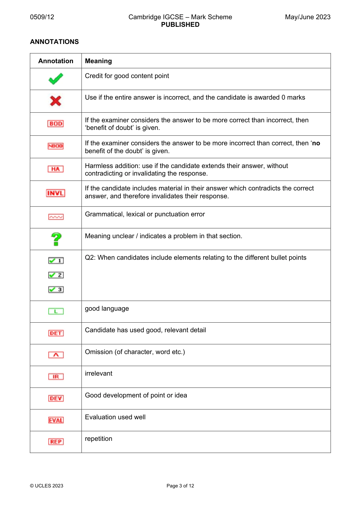 Mark scheme, page 3 of 12