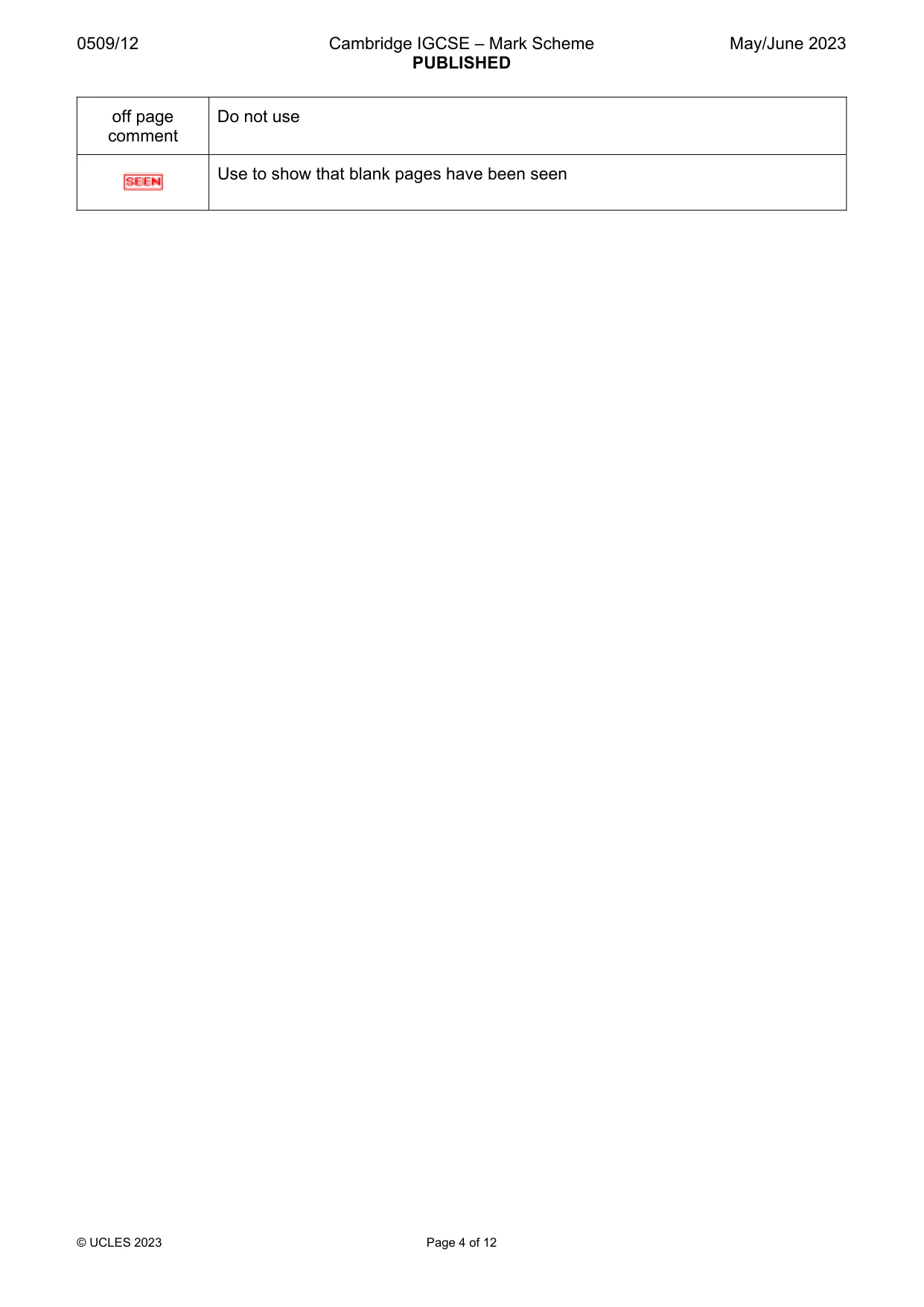 Mark scheme, page 4 of 12