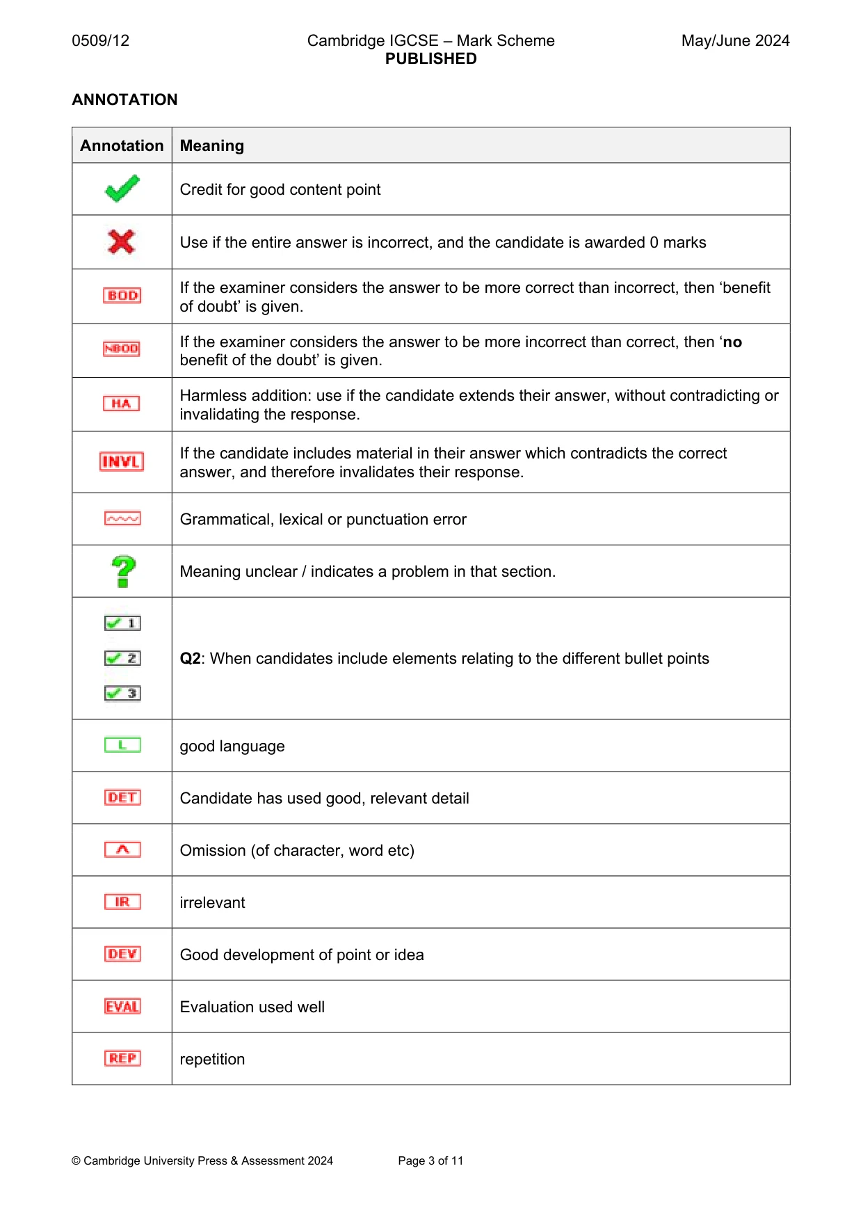 Mark scheme, page 3 of 11