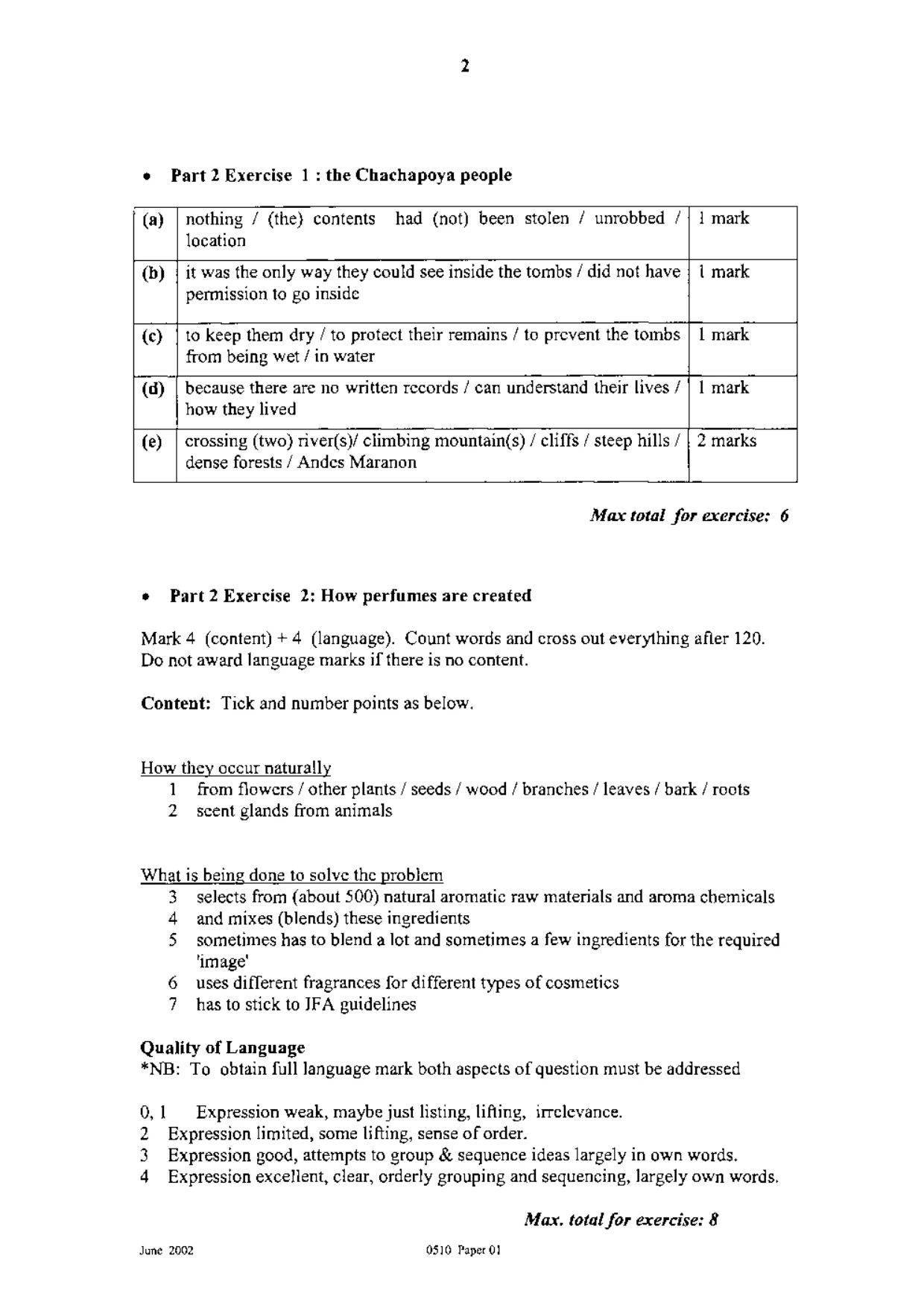 Mark scheme, page 3 of 6