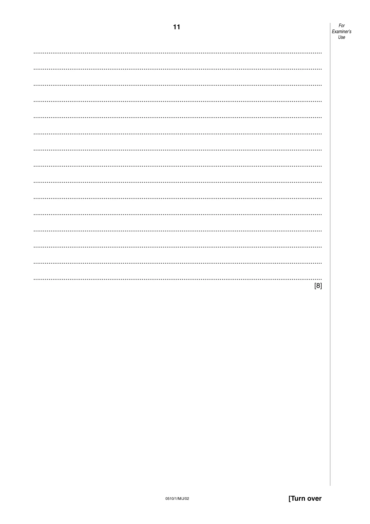 Cambridge IGCSE English - Second Language (oral endorsement) 0510 2002 May/June Paper 1 · Variant 1 question paper, page 11 of 20