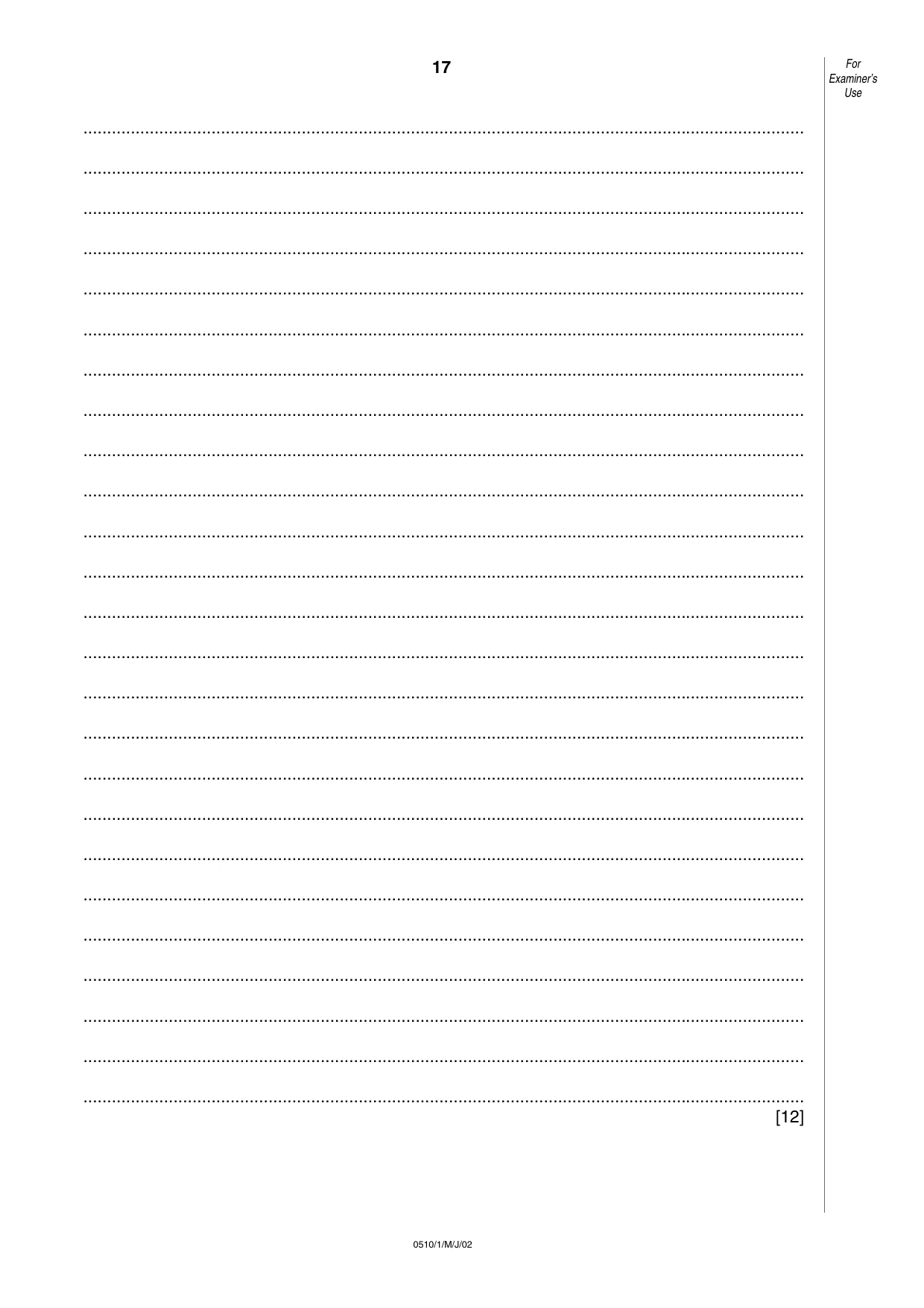 Cambridge IGCSE English - Second Language (oral endorsement) 0510 2002 May/June Paper 1 · Variant 1 question paper, page 17 of 20