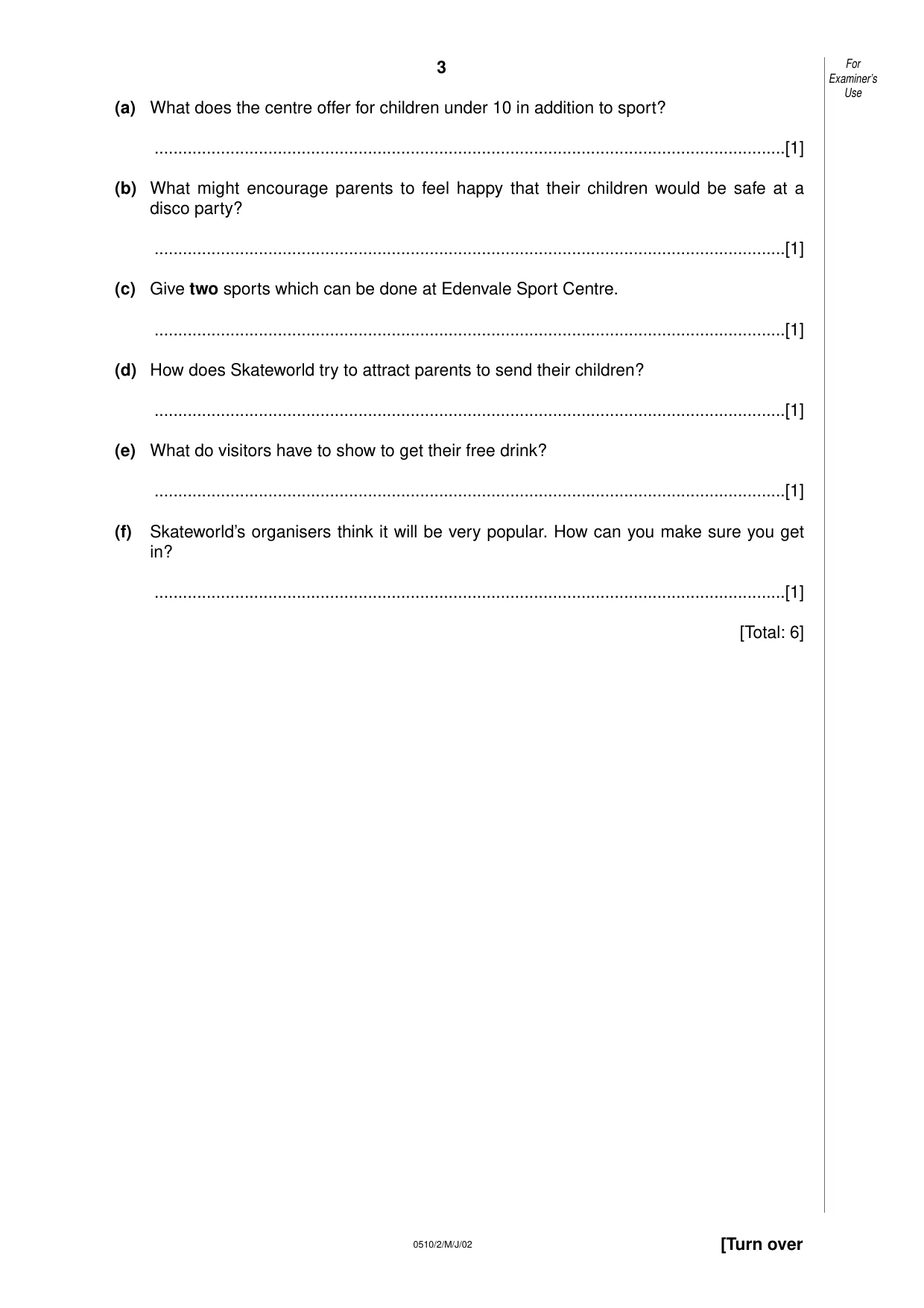 Cambridge IGCSE English - Second Language (oral endorsement) 0510 2002 May/June Paper 2 · Variant 1 question paper, page 3 of 20