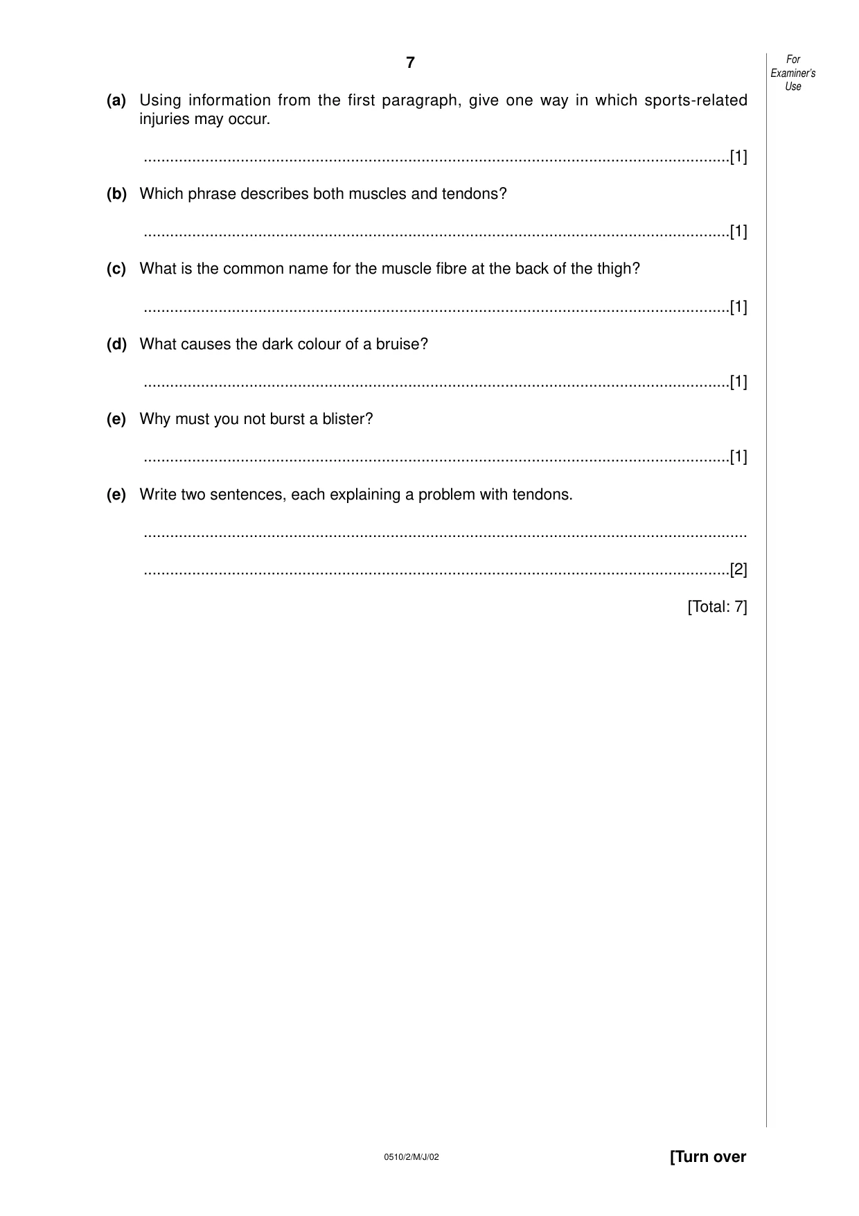 Cambridge IGCSE English - Second Language (oral endorsement) 0510 2002 May/June Paper 2 · Variant 1 question paper, page 7 of 20