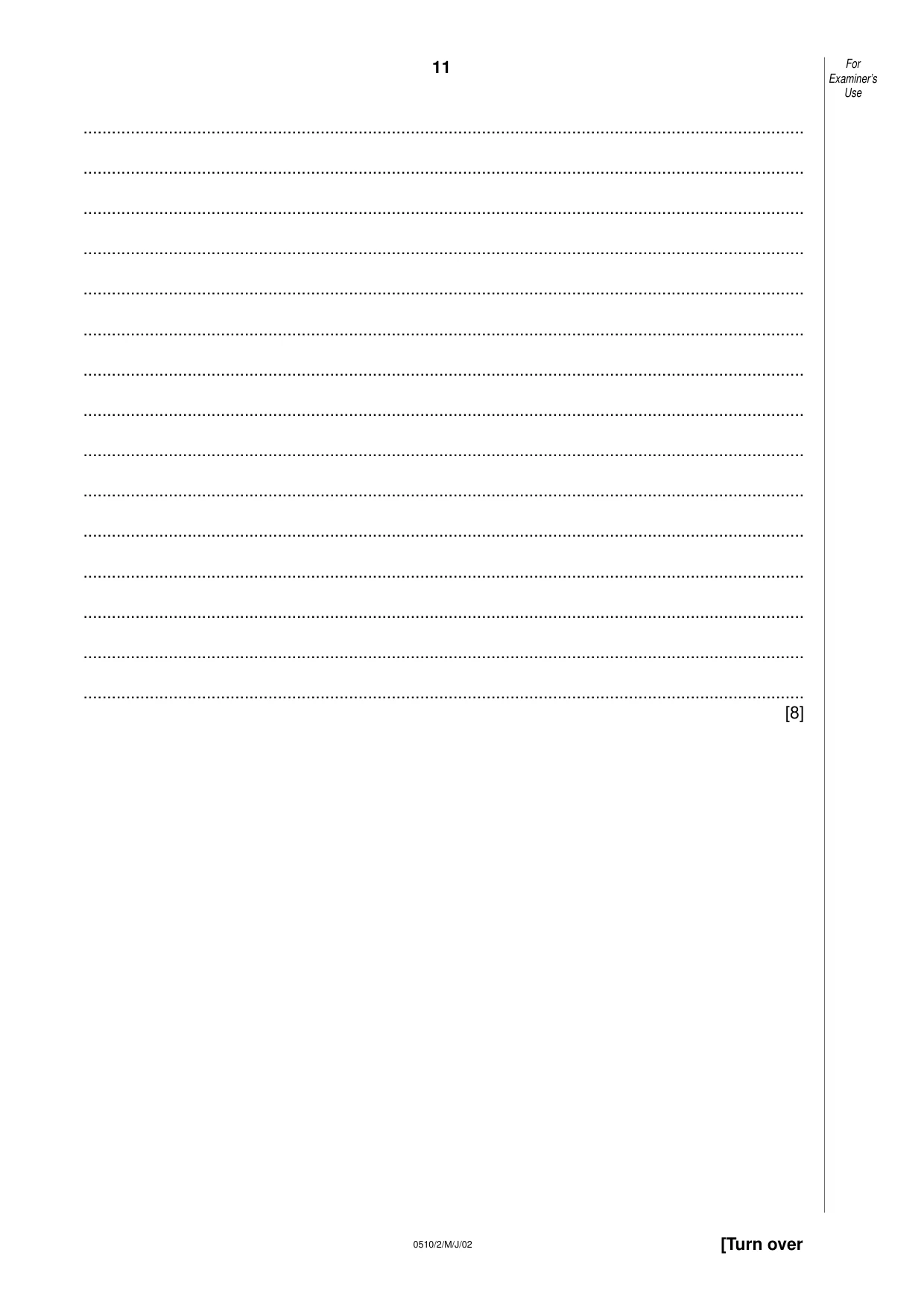Cambridge IGCSE English - Second Language (oral endorsement) 0510 2002 May/June Paper 2 · Variant 1 question paper, page 11 of 20