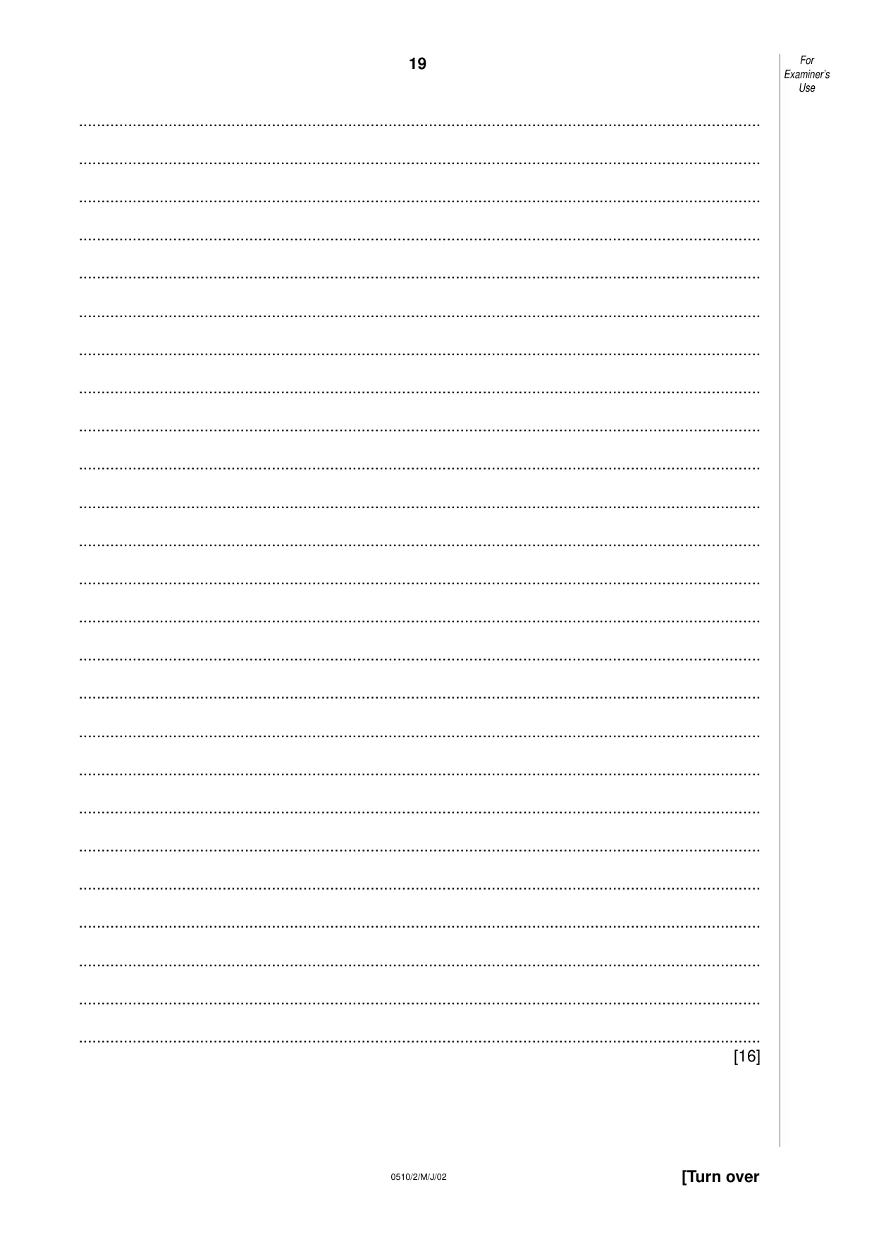 Cambridge IGCSE English - Second Language (oral endorsement) 0510 2002 May/June Paper 2 · Variant 1 question paper, page 19 of 20