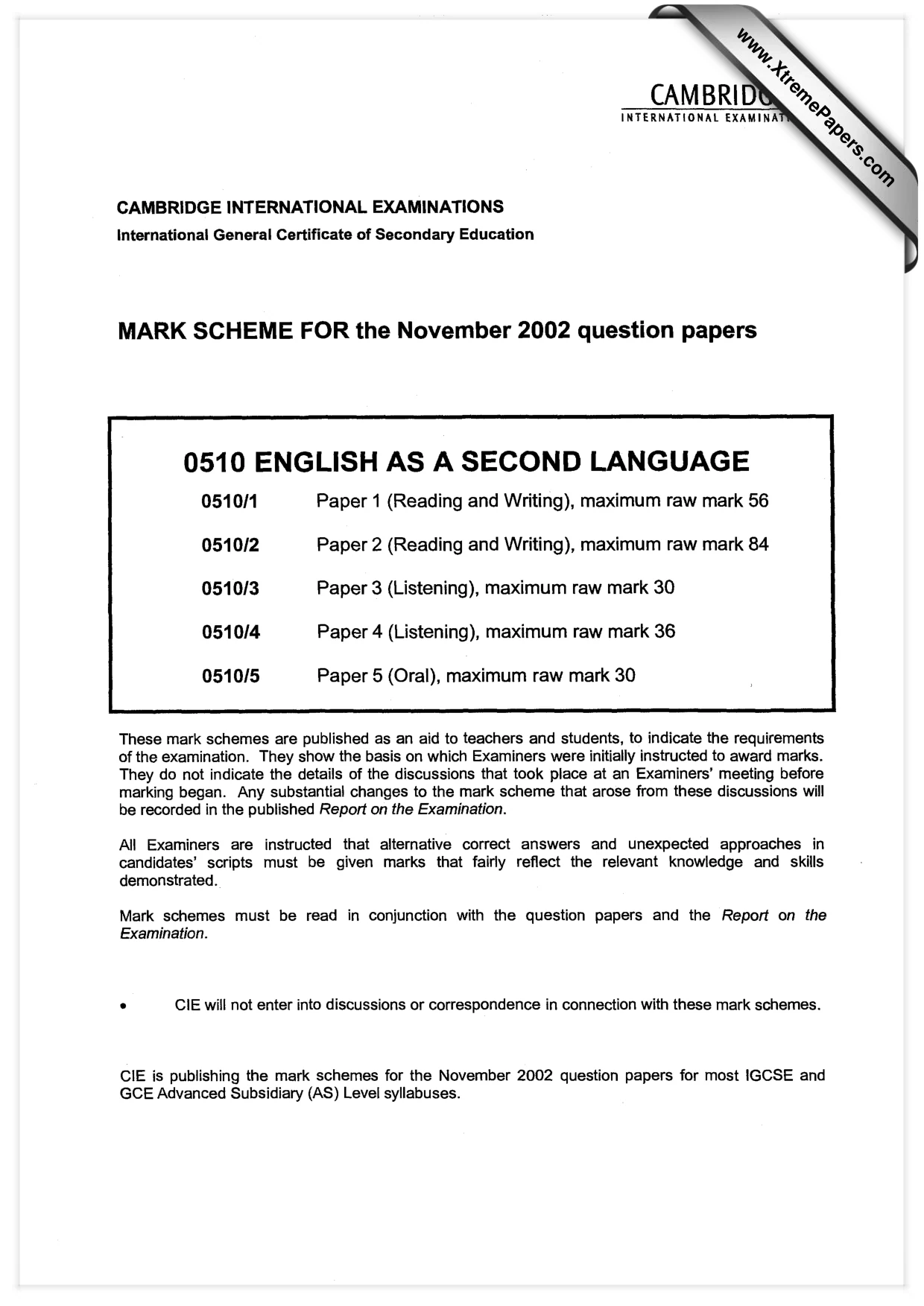 Mark scheme, page 1 of 6