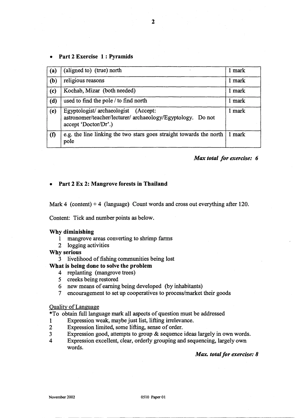 Mark scheme, page 3 of 6