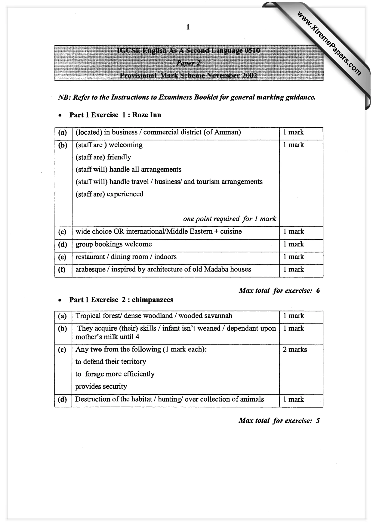 Mark scheme, page 1 of 7
