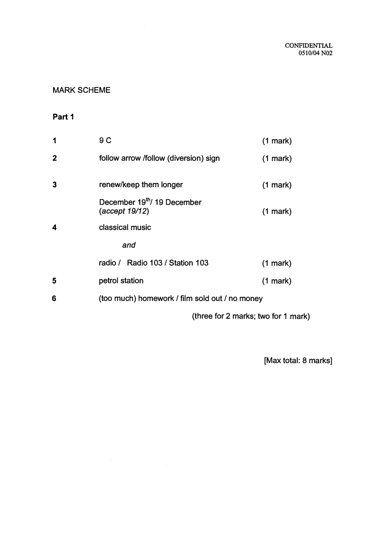 Mark scheme, page 2 of 14