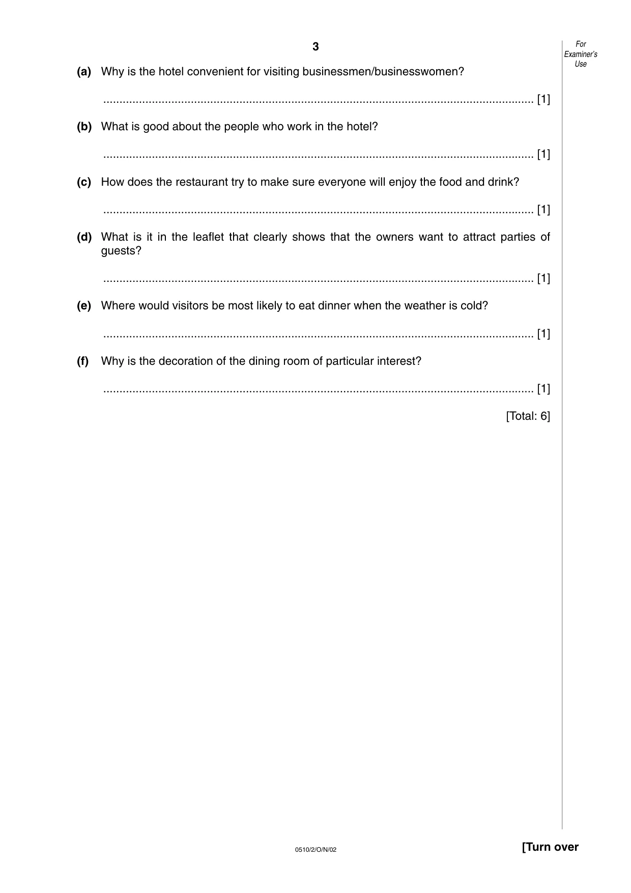 Cambridge IGCSE English - Second Language (oral endorsement) 0510 2002 Oct/Nov Paper 2 · Variant 1 question paper, page 3 of 20