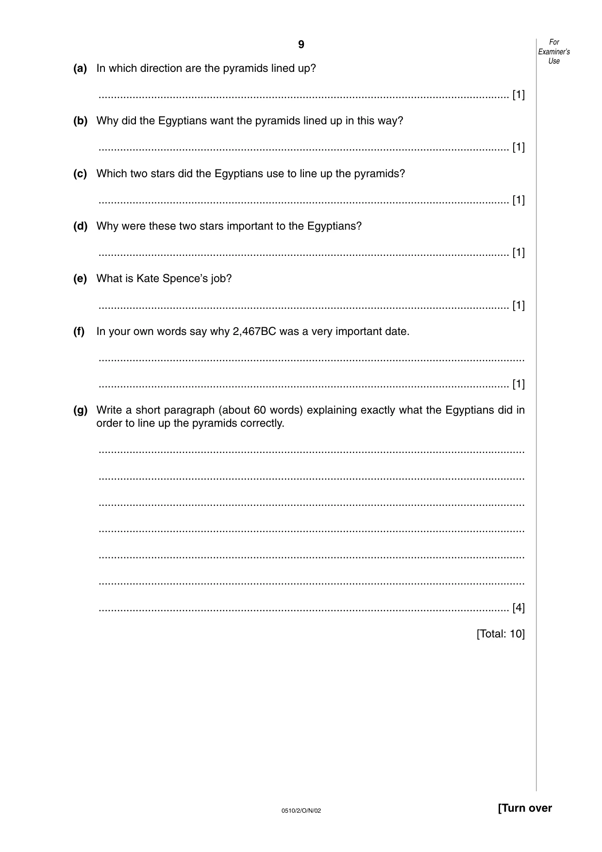 Cambridge IGCSE English - Second Language (oral endorsement) 0510 2002 Oct/Nov Paper 2 · Variant 1 question paper, page 9 of 20