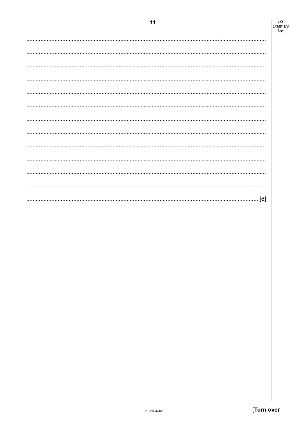 Cambridge IGCSE English - Second Language (oral endorsement) 0510 2002 Oct/Nov Paper 2 · Variant 1 question paper, page 11 of 20