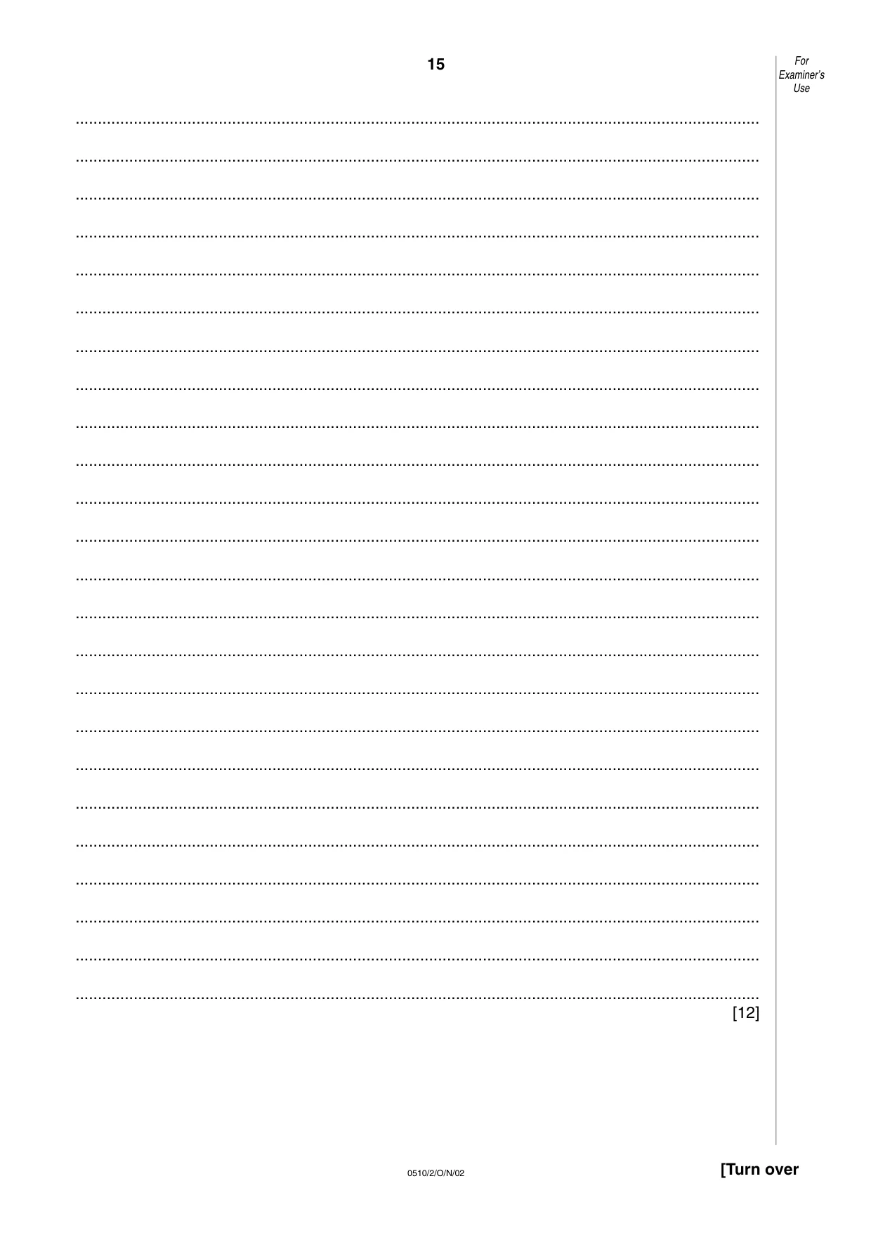 Cambridge IGCSE English - Second Language (oral endorsement) 0510 2002 Oct/Nov Paper 2 · Variant 1 question paper, page 15 of 20
