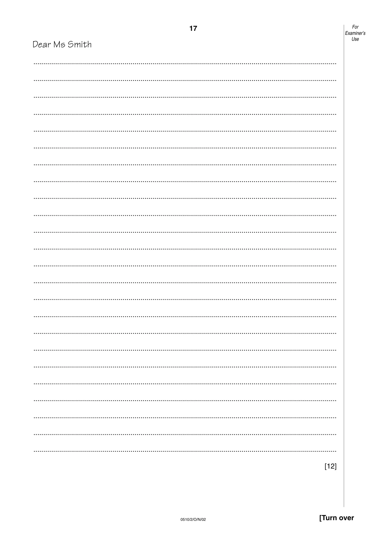 Cambridge IGCSE English - Second Language (oral endorsement) 0510 2002 Oct/Nov Paper 2 · Variant 1 question paper, page 17 of 20