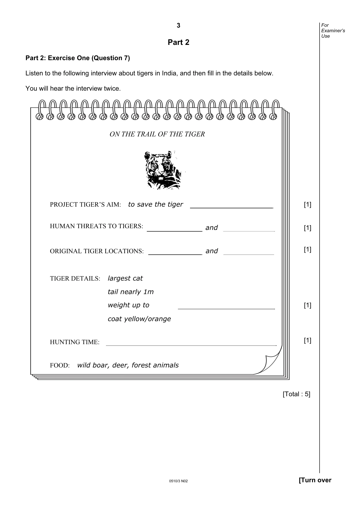 Cambridge IGCSE English - Second Language (oral endorsement) 0510 2002 Oct/Nov Paper 3 · Variant 1 question paper, page 3 of 8