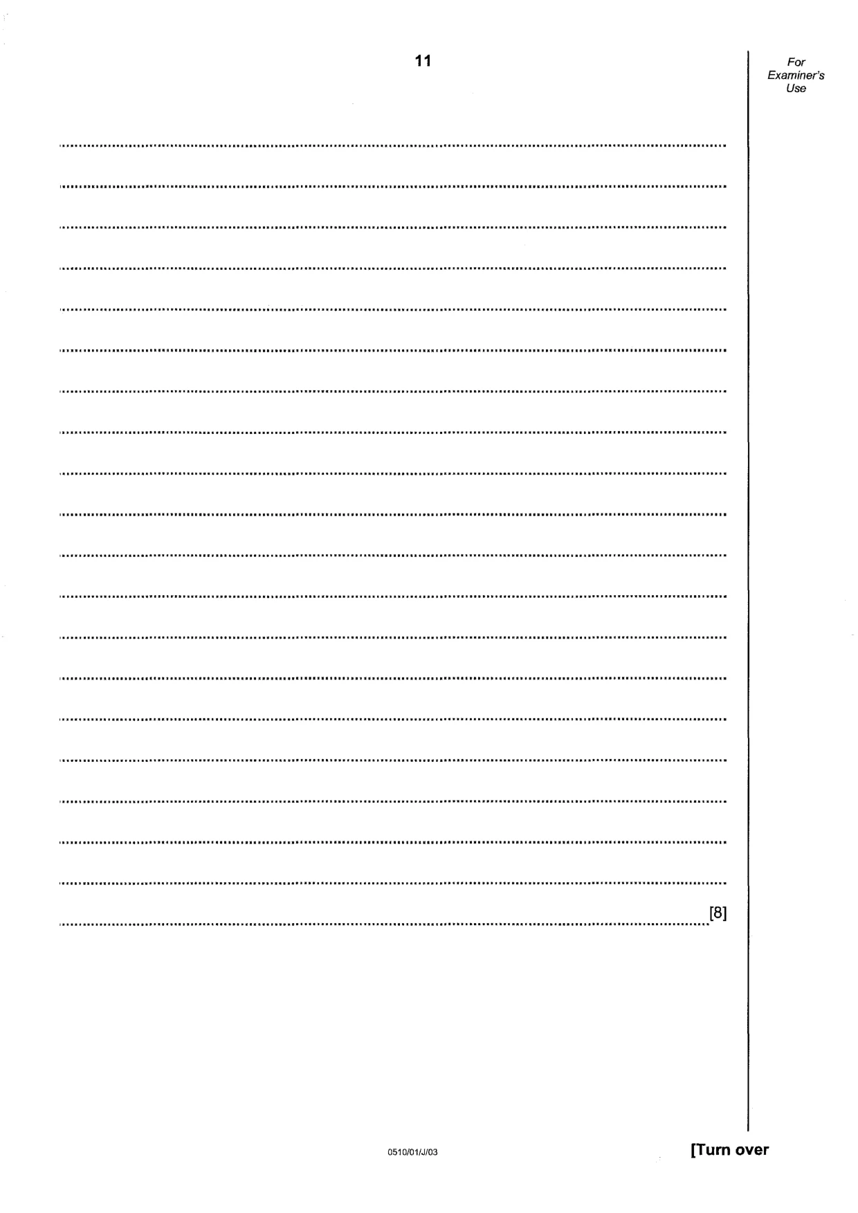 Cambridge IGCSE English - Second Language (oral endorsement) 0510 2003 May/June Paper 1 · Variant 1 question paper, page 11 of 20