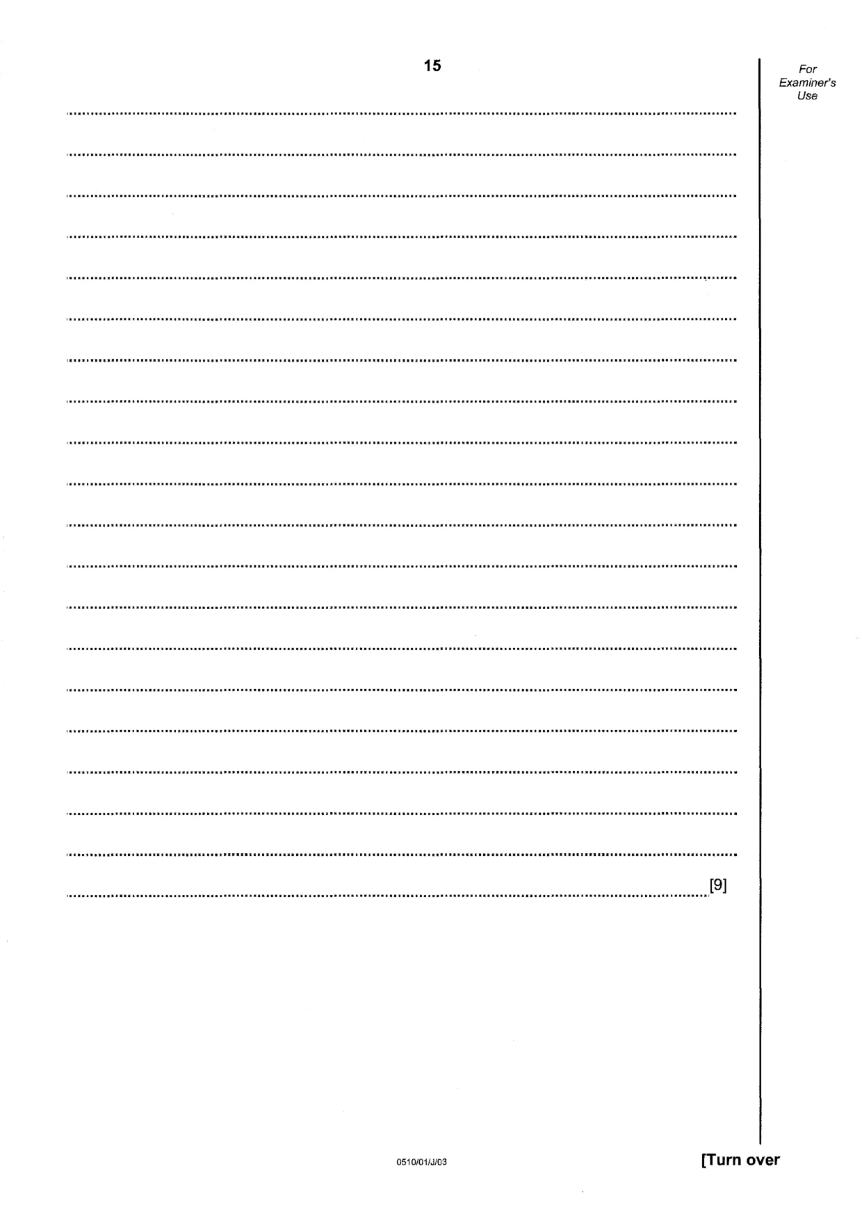 Cambridge IGCSE English - Second Language (oral endorsement) 0510 2003 May/June Paper 1 · Variant 1 question paper, page 15 of 20