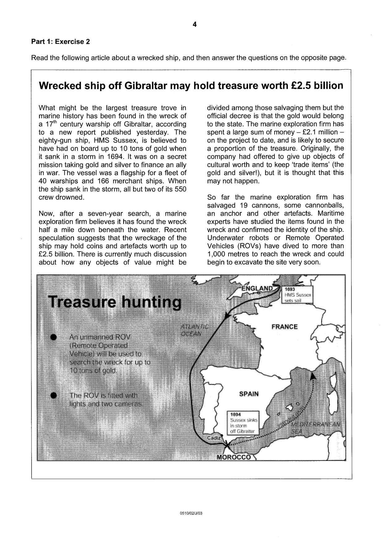 Cambridge IGCSE English - Second Language (oral endorsement) 0510 2003 May/June Paper 2 · Variant 1 question paper, page 4 of 20