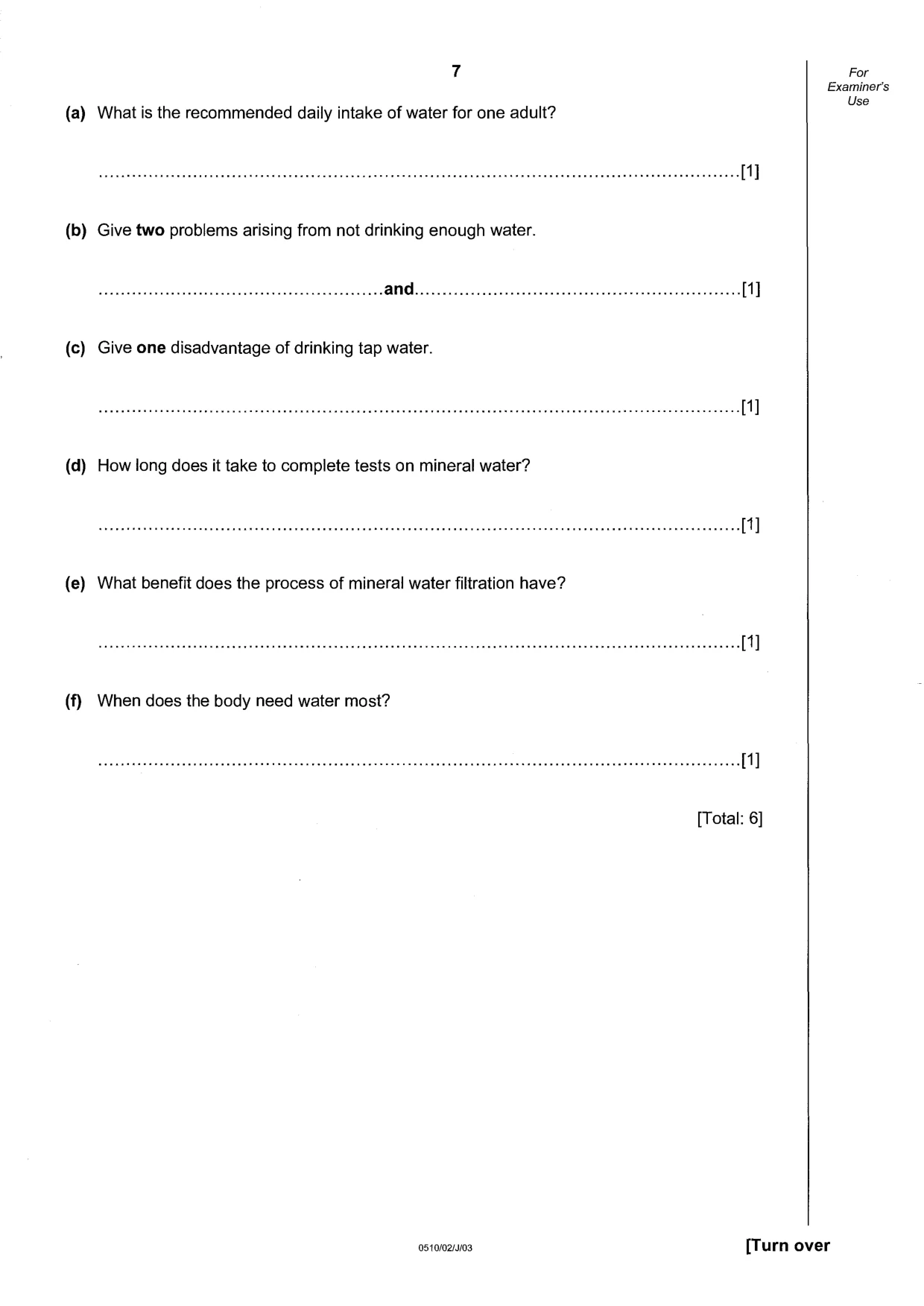 Cambridge IGCSE English - Second Language (oral endorsement) 0510 2003 May/June Paper 2 · Variant 1 question paper, page 7 of 20
